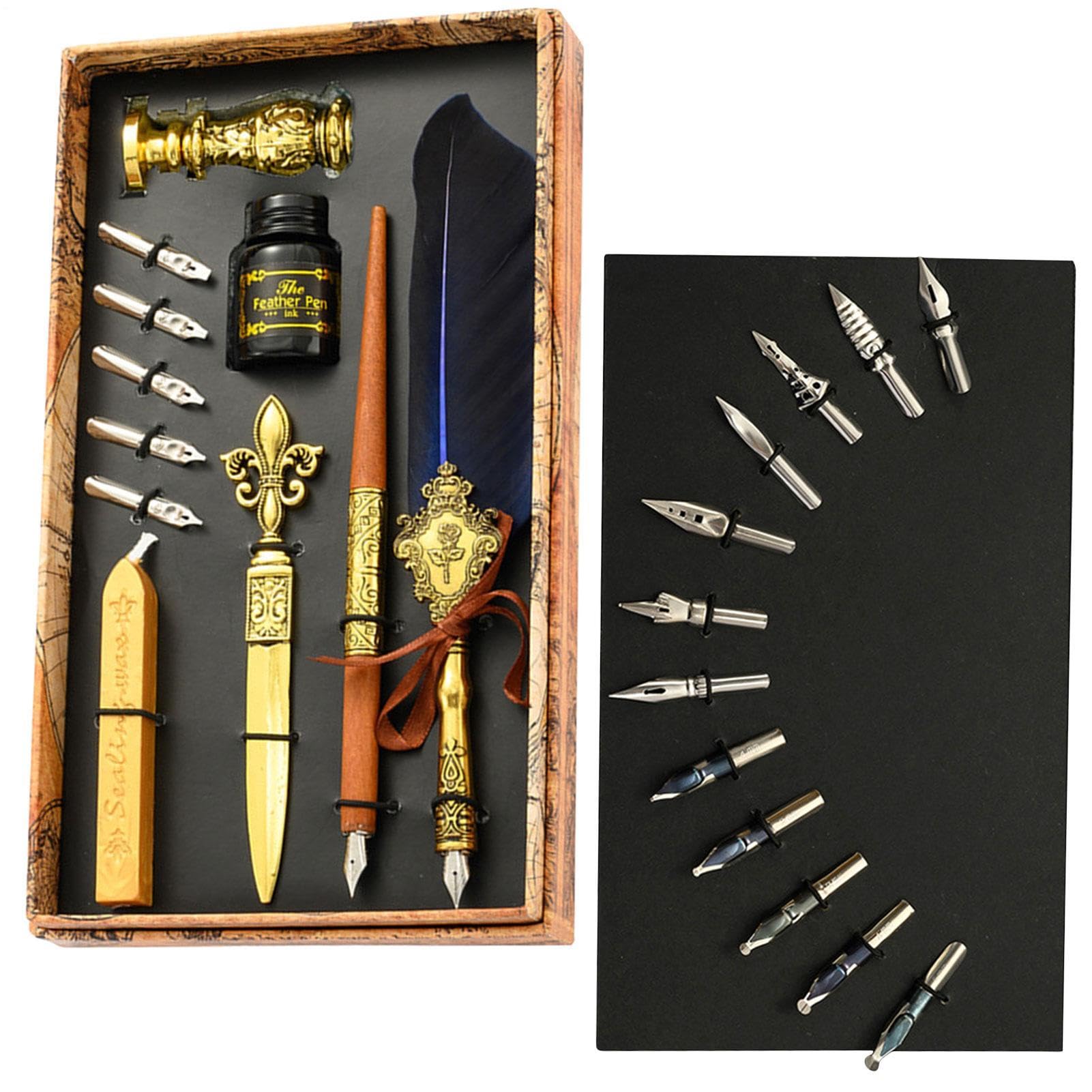 Ensemble de plumes d'oie vintage | Stylo plume antique pour écrire