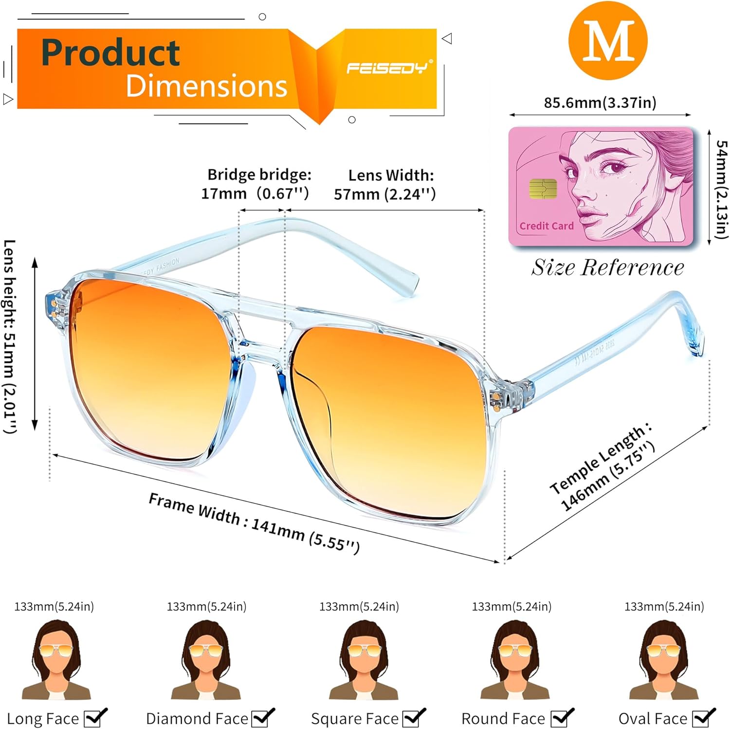 FEISEDY Retro Square Aviator Sunglasses Women Men 70s Vintage Trendy Plastic Frame Sun Glasses B2835 - Image 5