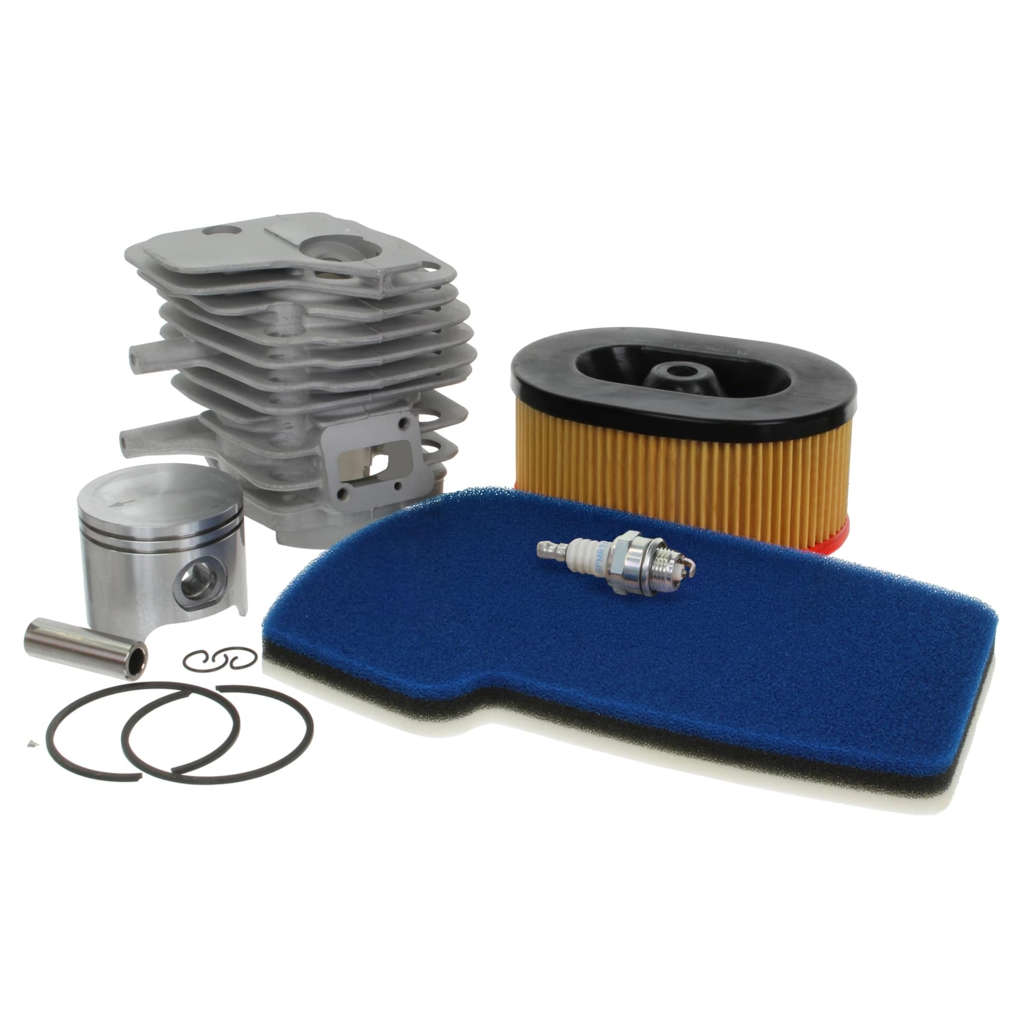 Redpart Rebuild Service Kit Compatible With Partner K650 - Cylinder & Piston Kit, Spark Plug, Air Filter, Foam Filter