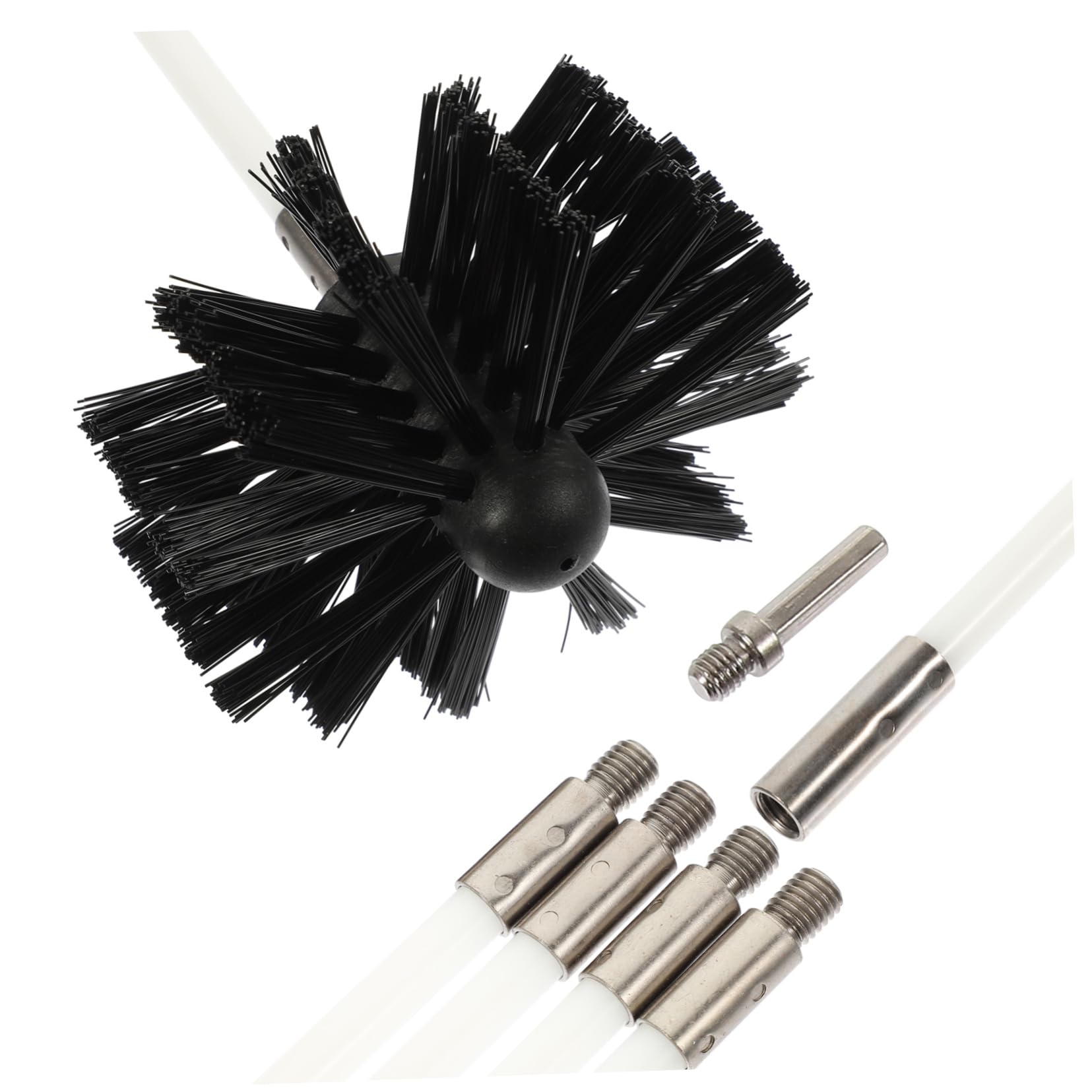 Spazzola per Pulizia Stufa in Nylon Nero Filo in Ferro Zincato, Leggera di Facile Installazione, per Tubi Cucina e Ventilazione