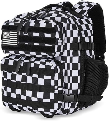 Miniatura 23 de Mini mochila táctica de 9L para hombres y mujeres, mochila táctica pequeña para senderismo, bolsa táctica pequeña, paquete de fitness, Negro&rojo,