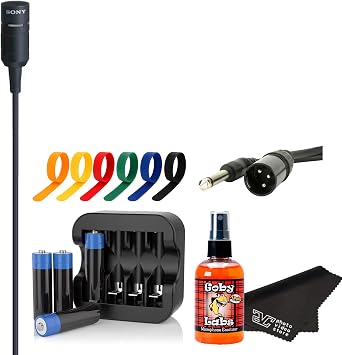 Sony ECM-66B Unidirectional Lavalier Condenser Microphone - Lapel Bundle