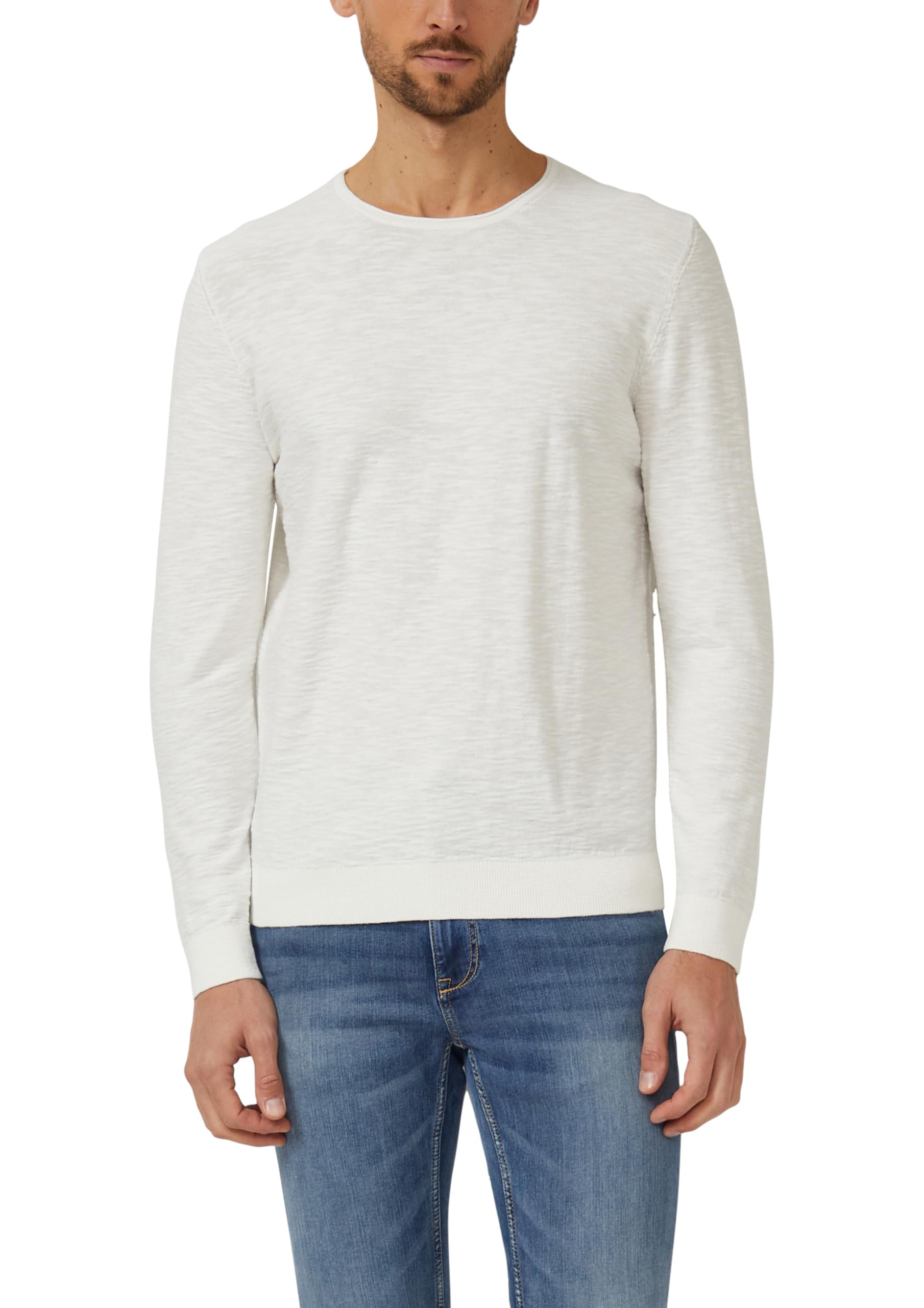 s.Oliver Strickpullover mit Flammgarnstruktur und Rollkante
