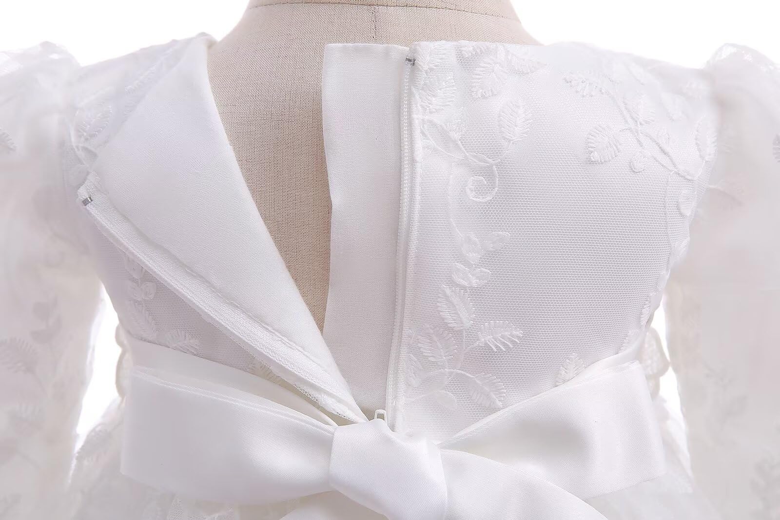 Baby Girl Taufkleid Lang Segenskleider Weiß Formale Brautkleider Besondere Anlässe Kleid für Neugeborene