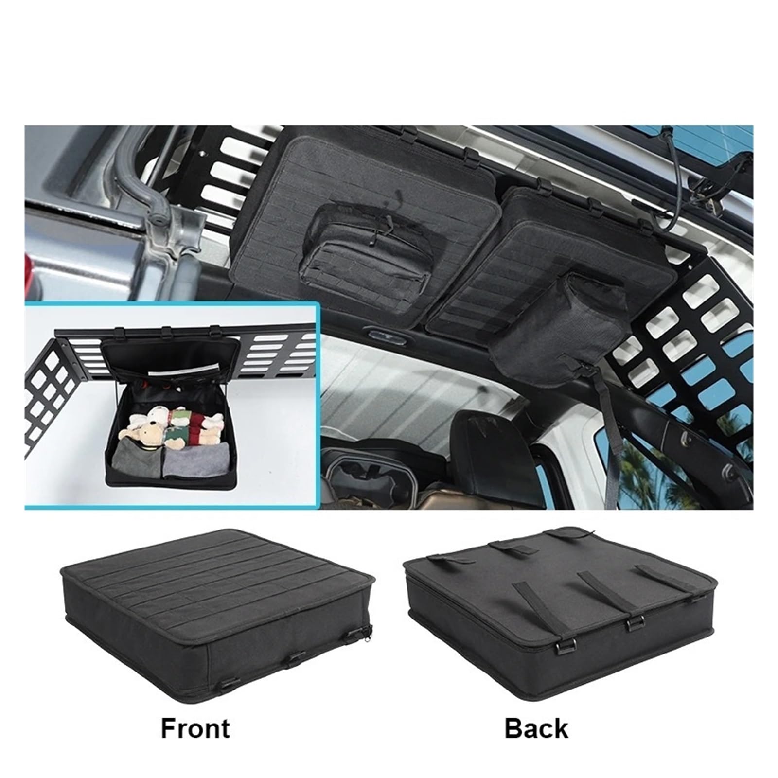 Amazon.co.jp: 後片付け車の屋根トランクサイド拡張ラック収納袋