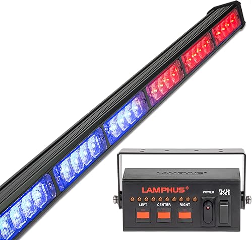 Miniatura 23 de LAMPHUS SolarBlast SBLS104 barra de luces LED de alerta de emergencia e indicación de tránsito, 47 pulgadas, 40 W - ÁMBAR AZUL, Rojo Rojo