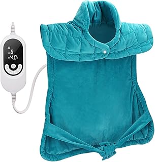 Large Heating Pad for Neck and Shoulders Weighted Neck Heating Pad for Pain Relief 6 Heat Settings 4 Timers Auto Off Gifts for Women Men Mom Dad