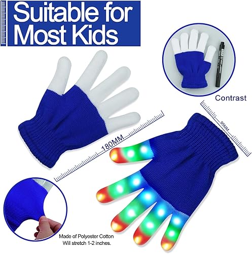 Miniatura 3 de Guantes con luces LED en los dedos para niños, divertidos, para regalo.