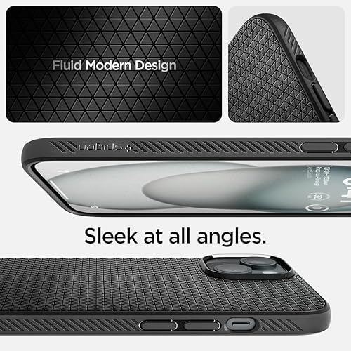 Miniatura 3 de Spigen Liquid Air Armor - Funda diseñada para iPhone 15 Plus (2023), protección de grado militar, color negro mate