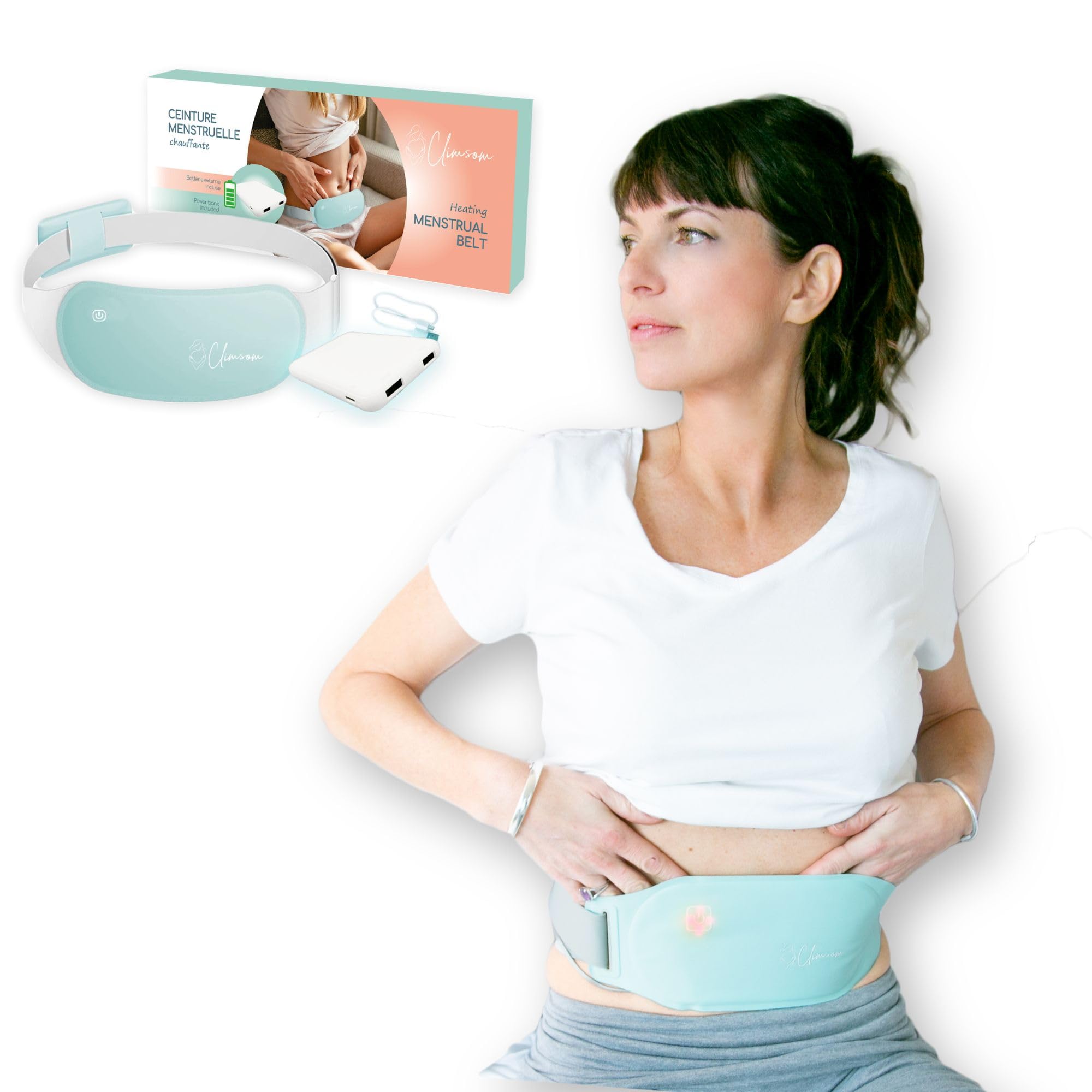 Ceinture Chauffante Menstruelle Avec Batterie USB-C & A – Soulage Règles Douloureuses, Endométriose