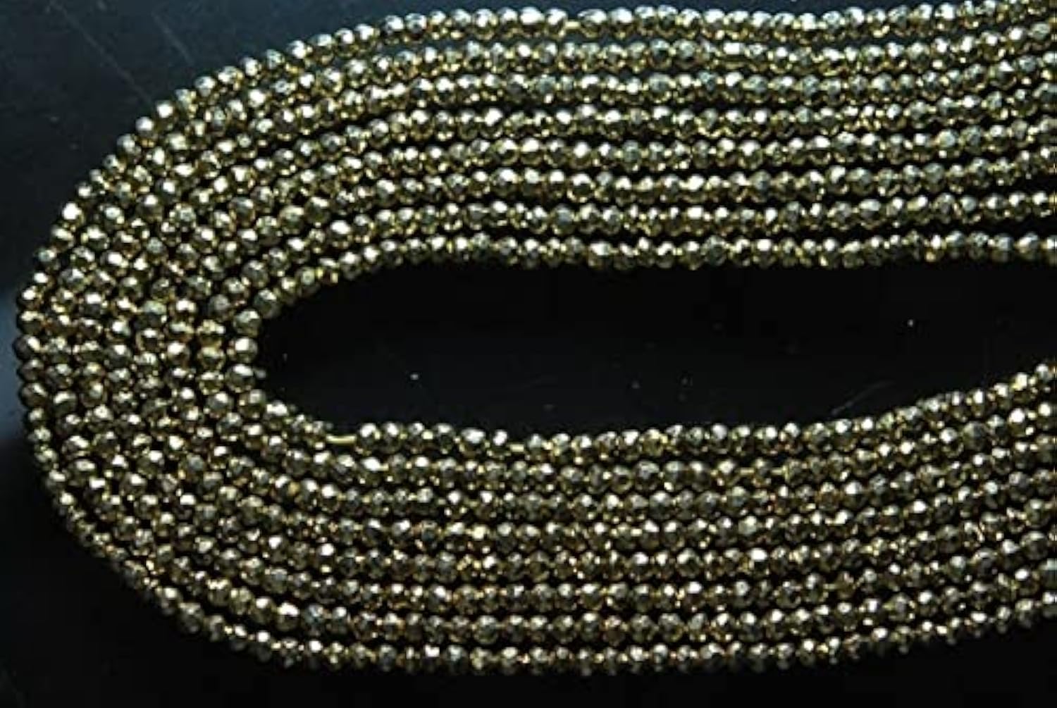 Fil pyrite facettée 3mm LKBEADS perles rondelles dorées or 14k pour enfilage et loisirs créatifs