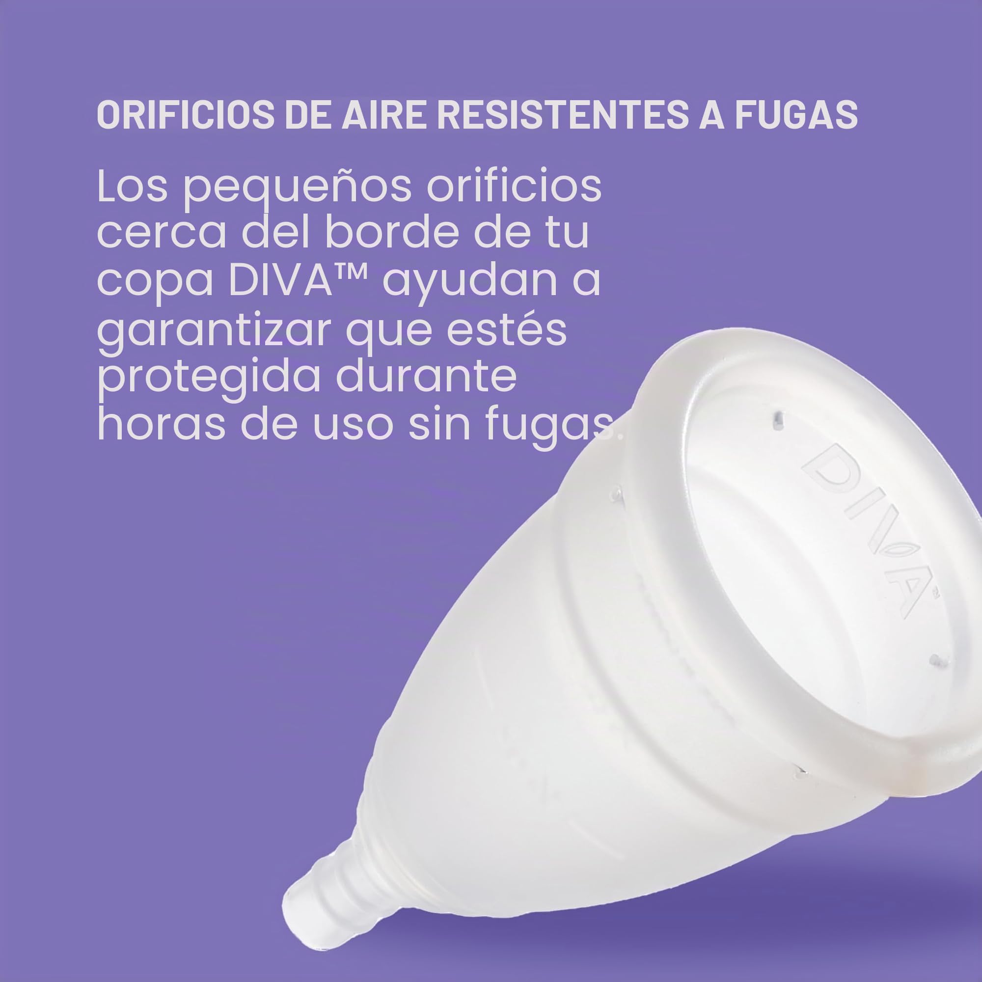 DivaCup Copas Menstruales Modelo 1. 100% Silicona de Grado Médico, Libre de BPA. Alternativa Segura y Sin Fugas a Las Compresas y Tampones