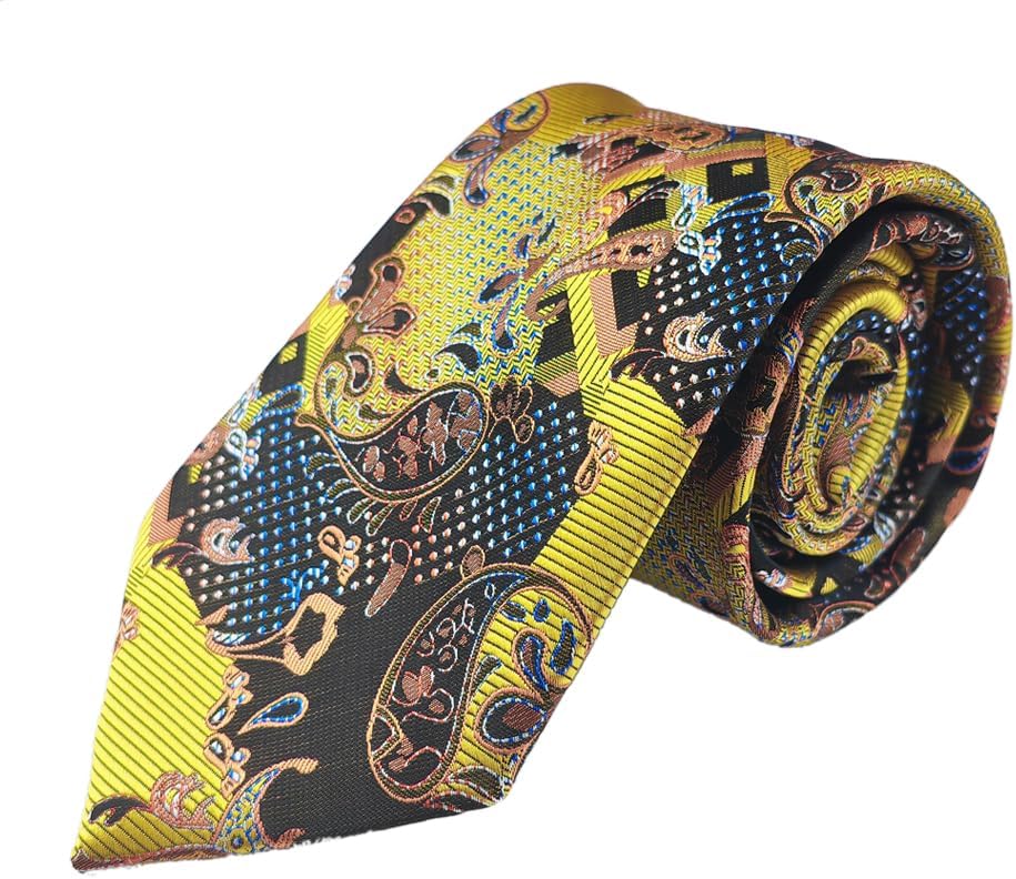 3.35‘’/8.5cm Mens Polyester Paisley Ties, Jacquard Necktie for Men Wedding Formal Business Party