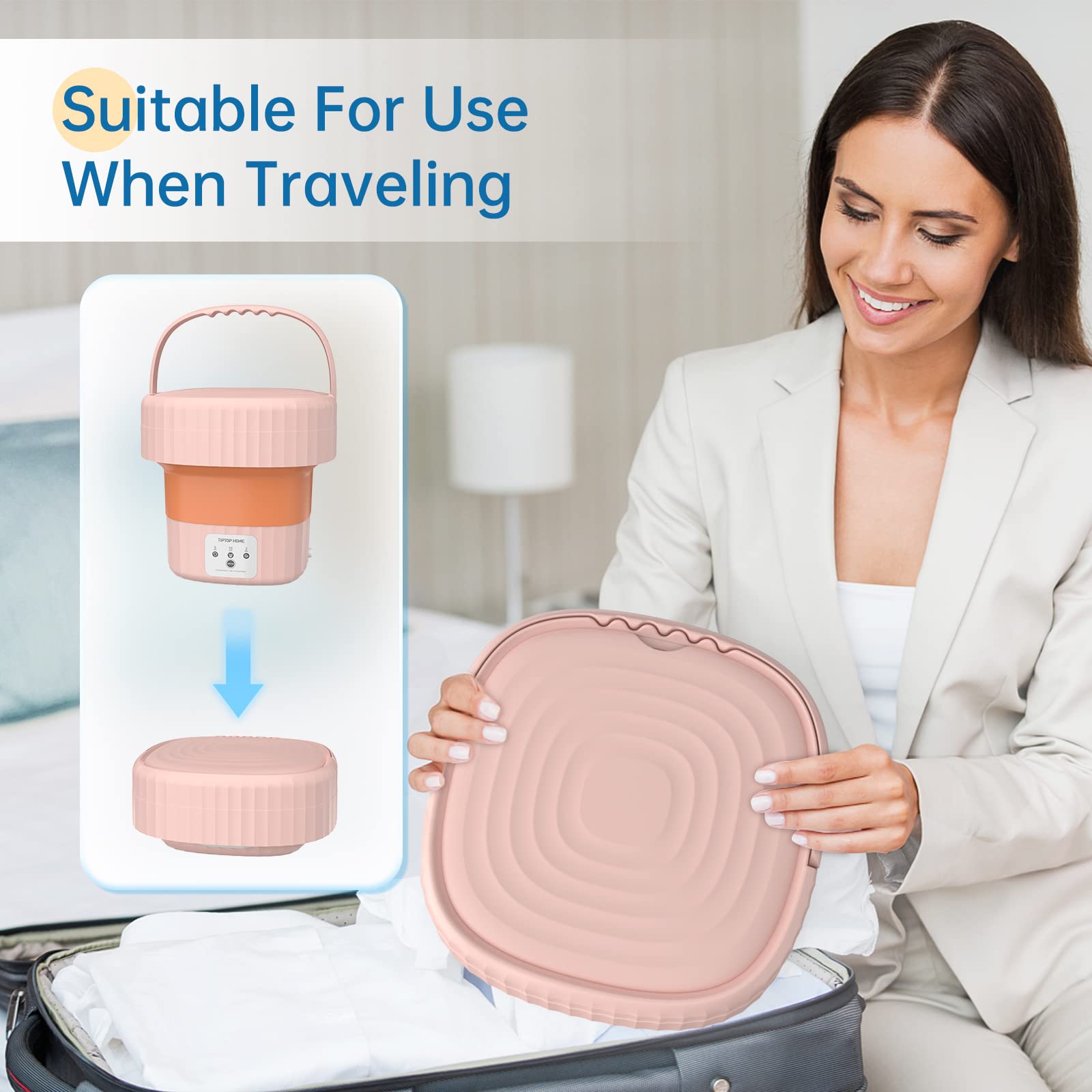 Mini Lave-Linge Portable Rechargeable - 1L, Batterie 3000mAh, Compact Pour Voyage, Camping, Dortoir