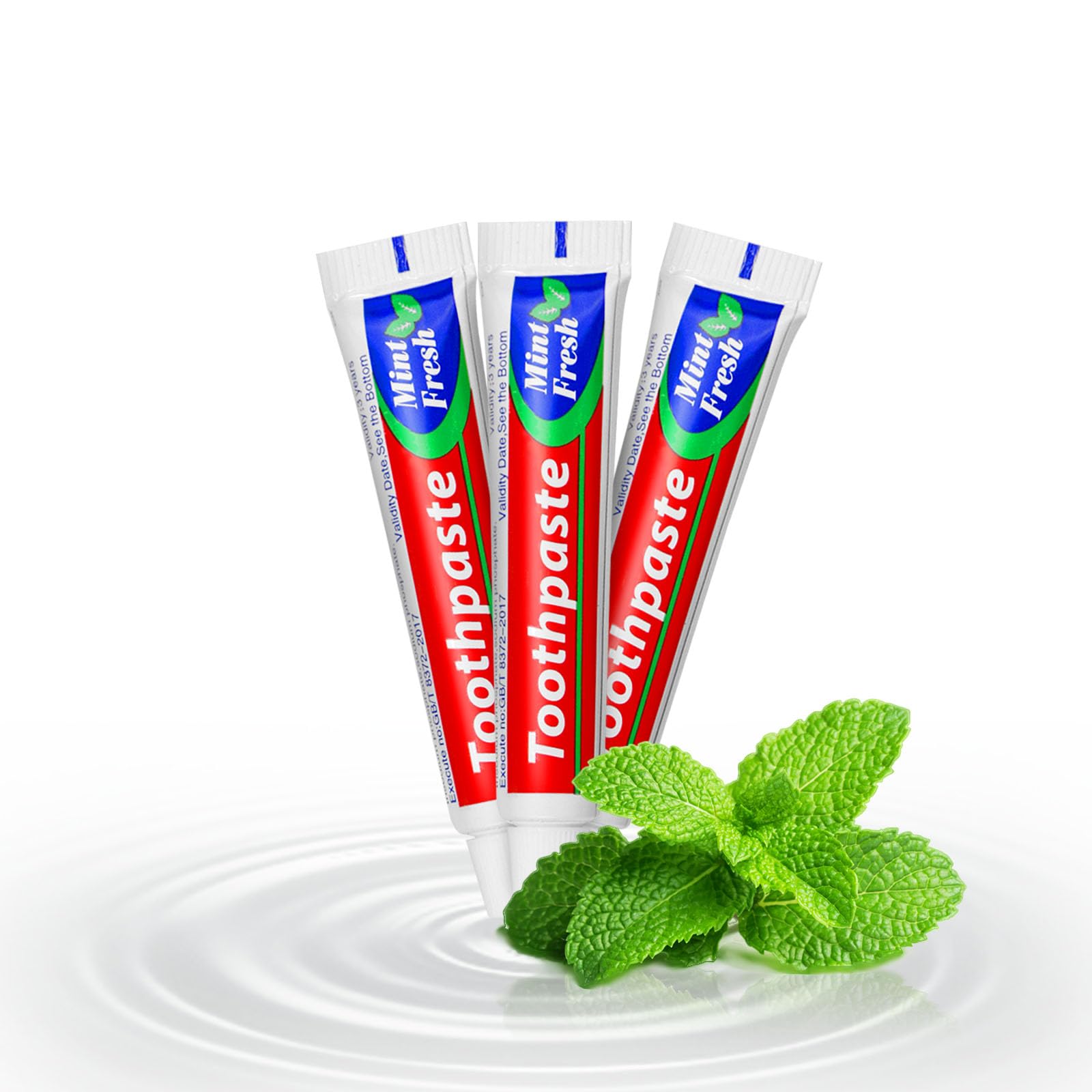 50 Tubes Bulk Travel Size Toothpaste,Extra Small 0.35oz Small Toothpastes Travel Size Bulk 0.8x3.5 inches Peppermint Mini Disposable Toothpaste for Hotel,Guests,Homeless,Charity