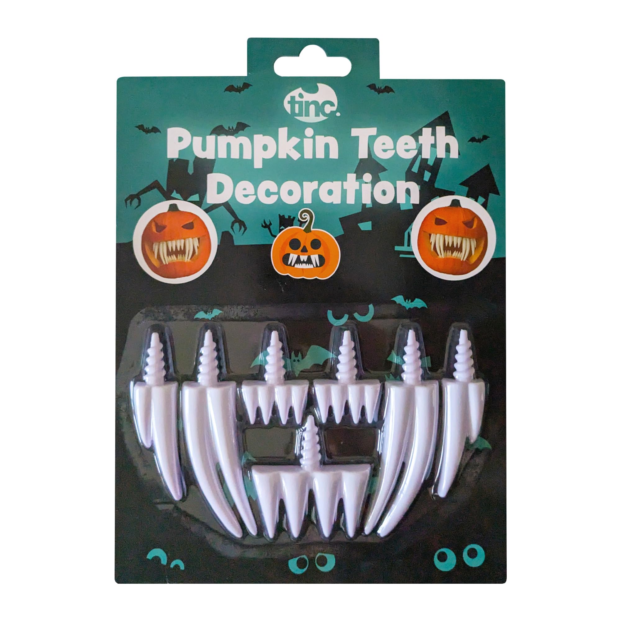 Tinc Pumpkin Teeth Accessory | White Plastic Teeth & Fangs | Must have for Halloween | Decoration