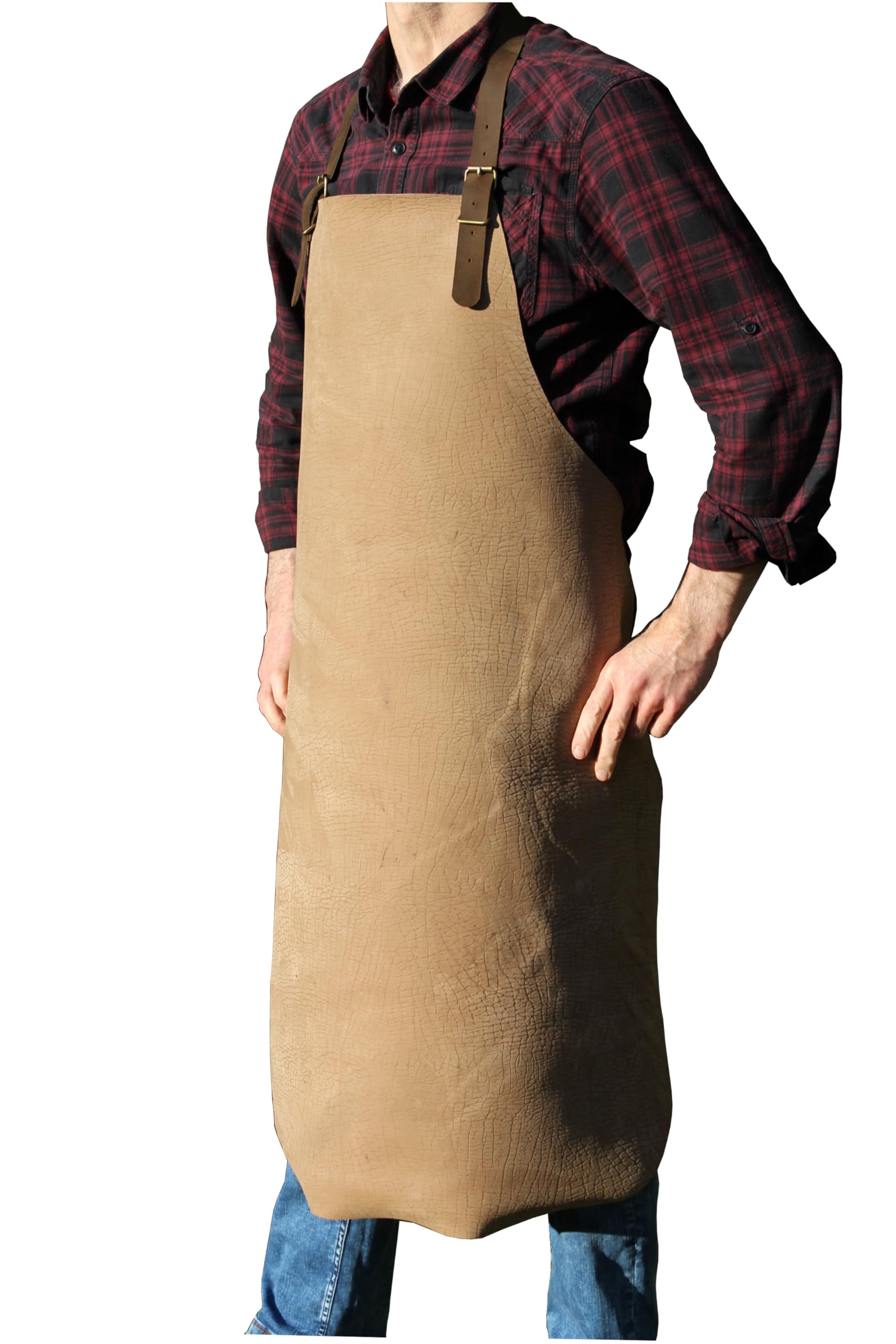 Delantal de piel hecho a mano para barbacoa y estufa, piel auténtica, piel natural, piel gruesa, piel antigua, fuerte delantal para barbacoa o delantal de cocina, también en la