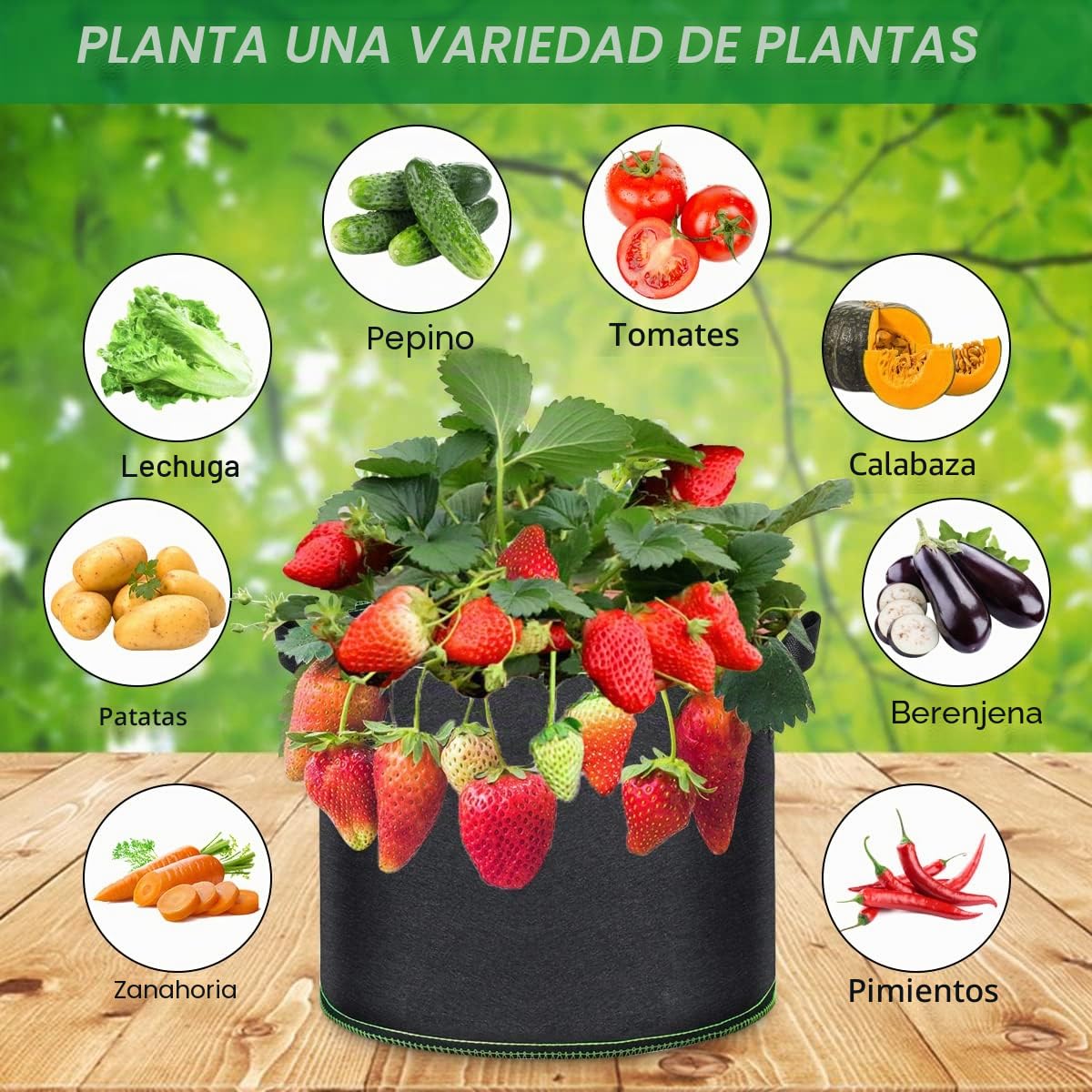 Bolsa de Cultivo 5X 30l, Bolsas de Tela no Tejida para Plantas, Maceta de Cultivo con asa Negro, Bolsa de Plantación Reutilizable para Jardinería y Cultivo de Plantas