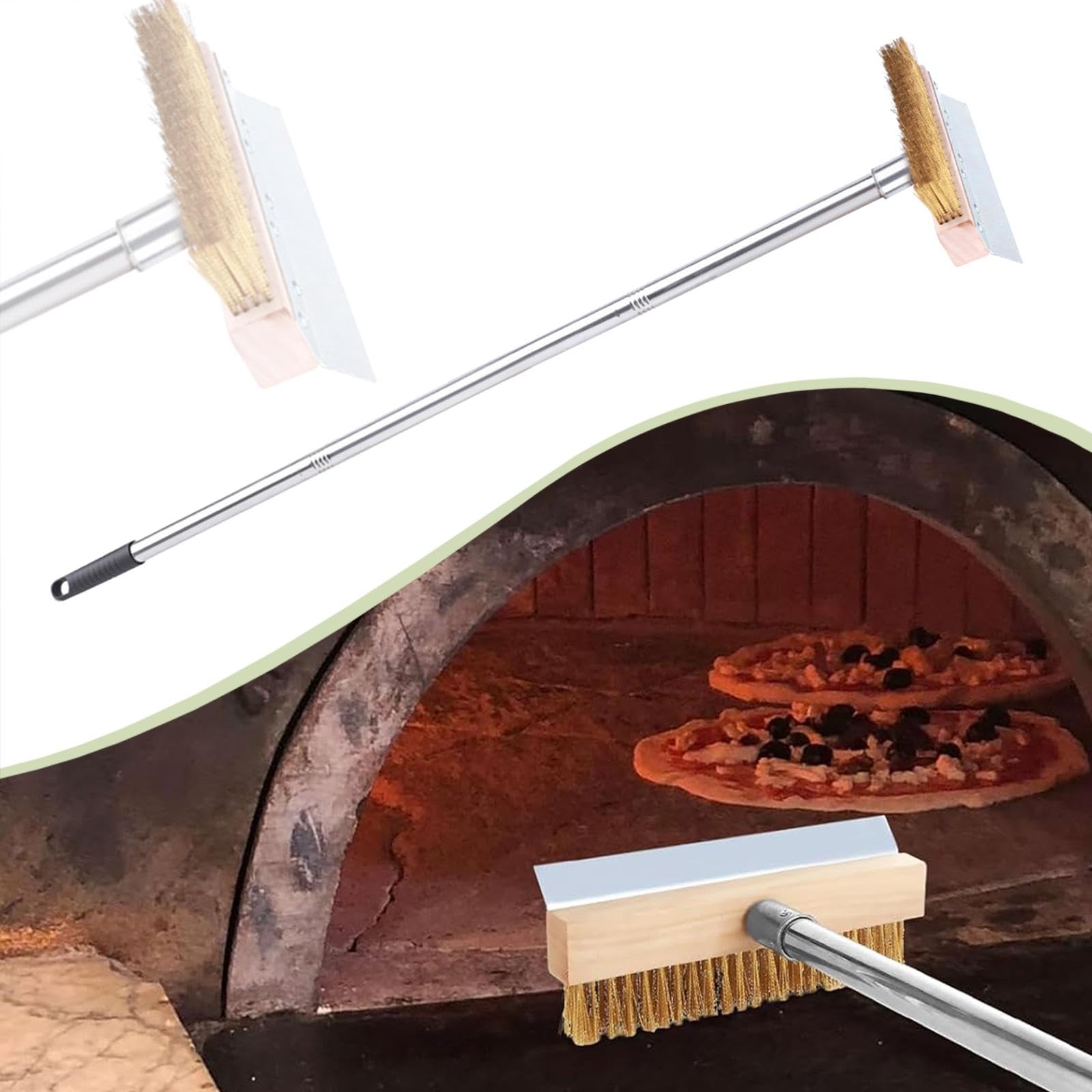 Cepillo de Alambre para Horno de Pizza, Cepillo para Parrilla: Herramienta de Limpieza Eficiente, Práctica Y Portátil, Multifuncional para Estufas, Re, Style a
