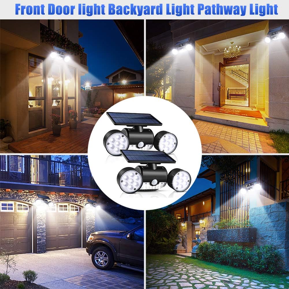 Creative Product Solar Lights Outdoor, UNIFUN Solar Lights Waterproof Solar Powered Wall Lights with Dual Head Spotlights Motion Sensor Outdoor Light for Patio, Deck, Yard, Garden with Motion Activated (4PACK) Flash Deals - 80% OFF Solar Lights Outdoor, UNIFUN Solar Lights Waterproof Solar Powered Wall Lights with Dual Head Spotlights Motion Sensor Outdoor Light for Patio, Deck, Yard, Garden with Motion Activated (4PACK)