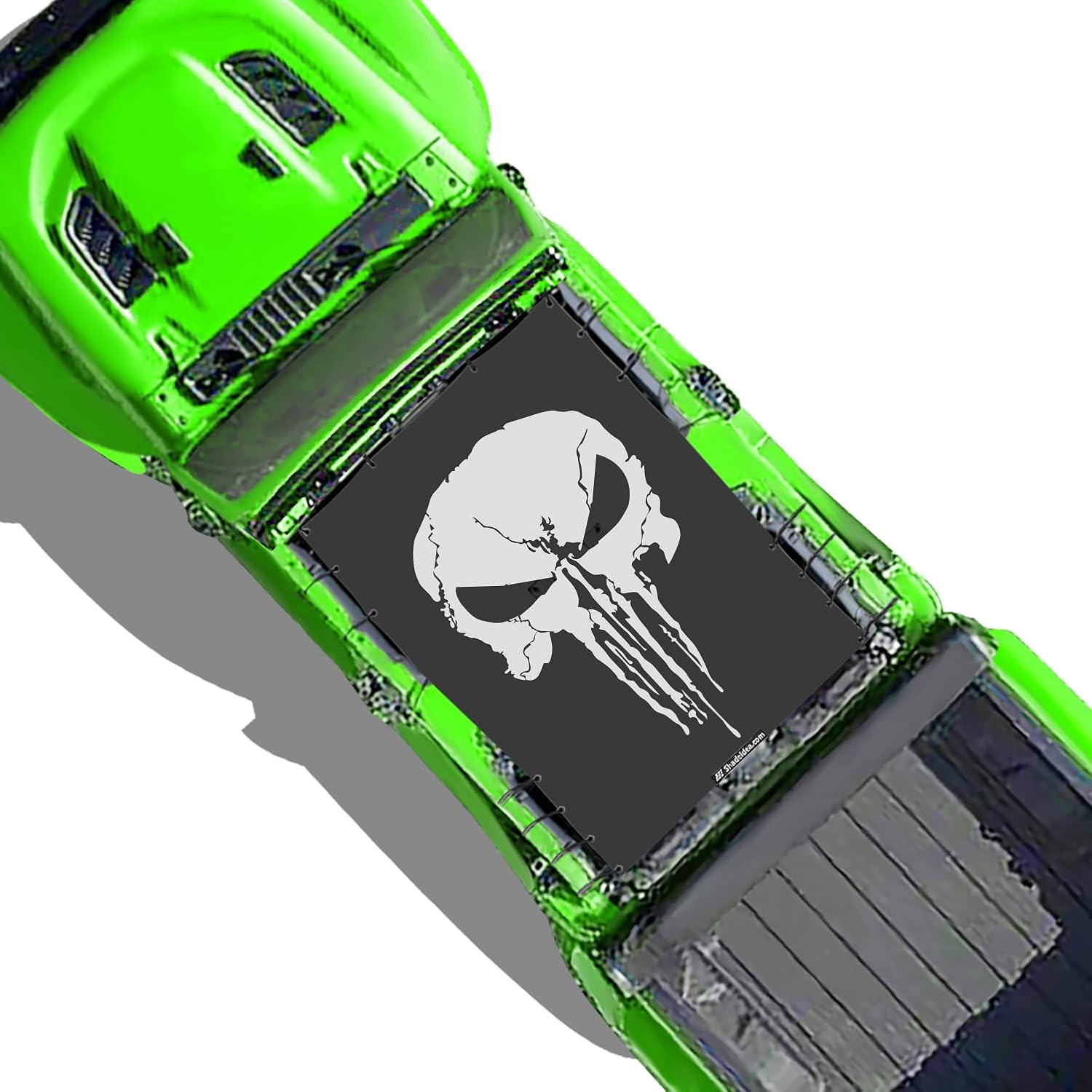 Shadeidea JT Sun Shade Top Compatible with Jeep Gladiator Top Sunshade - Mesh Screen Roof Cover (2018-2023), Wind Noise UV Blocker -10 Year Warranty - Punisher - Front&Rear