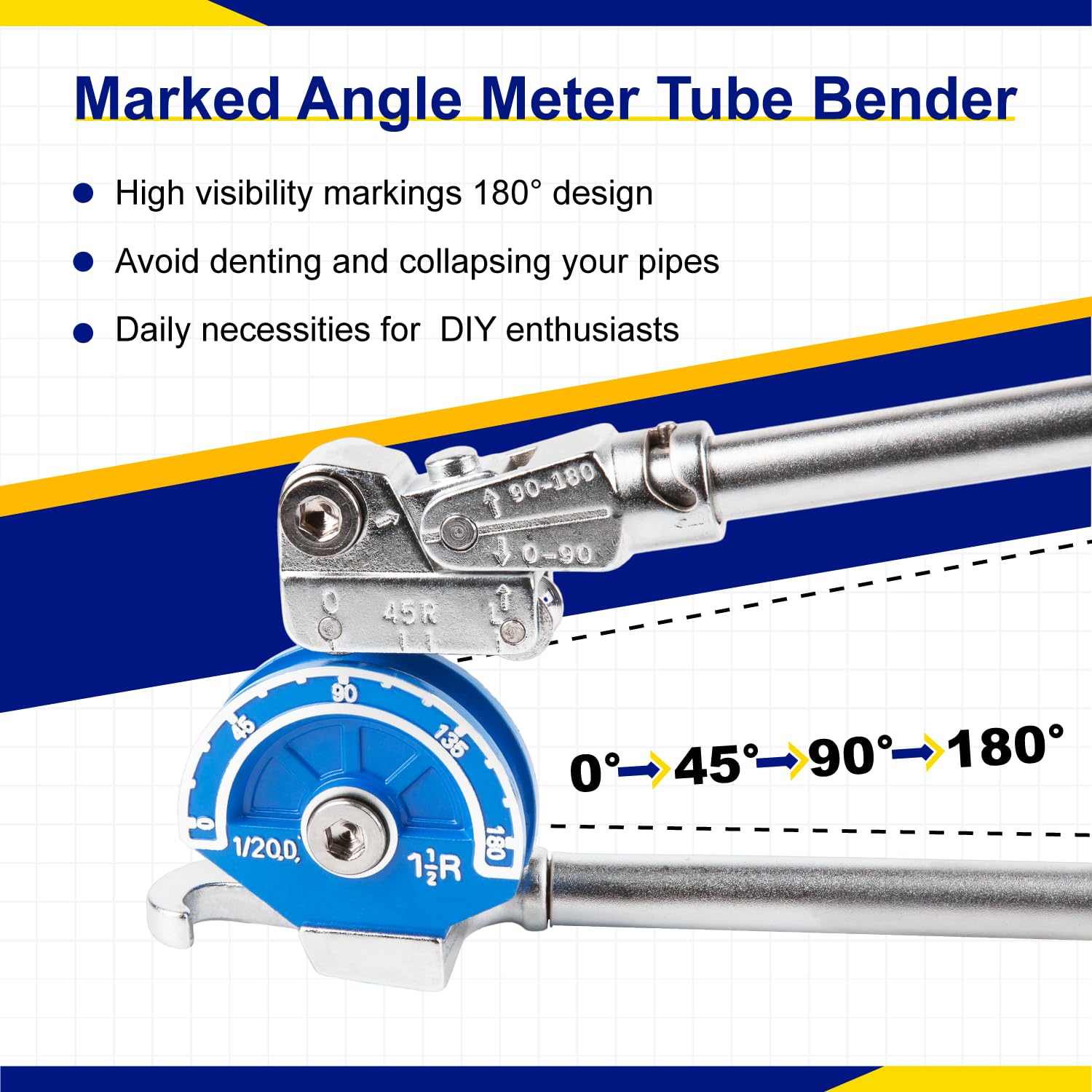 Rouleau Cintreuse à Tubes Manuel 3/8" - Pour Cuivre Et CVC - Outil De Plomberie Robuste