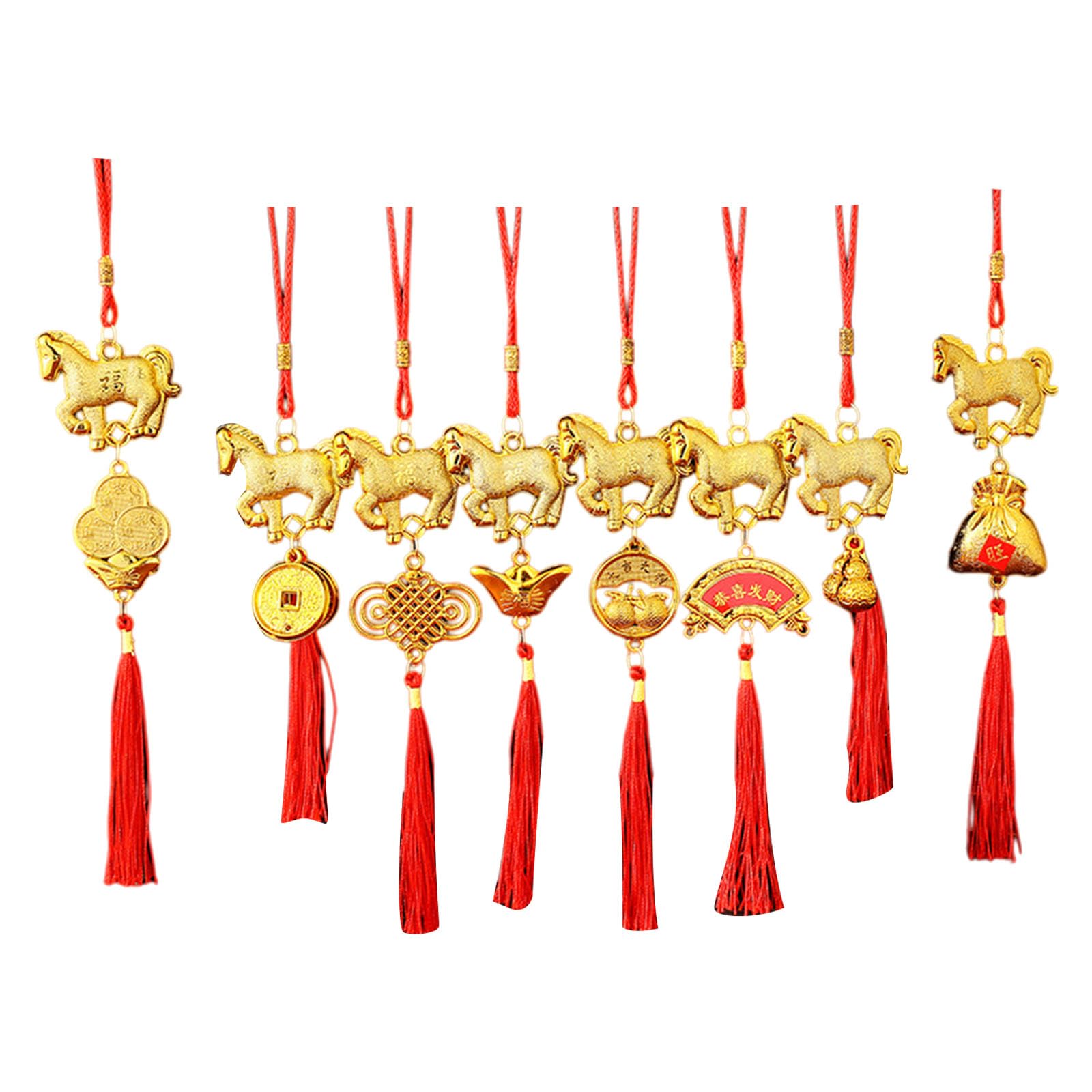 8Pcs Year of Horse Decoration Hanging Ornament for Door Window Tree Chinese Spring Festival Celebration Party Decoration