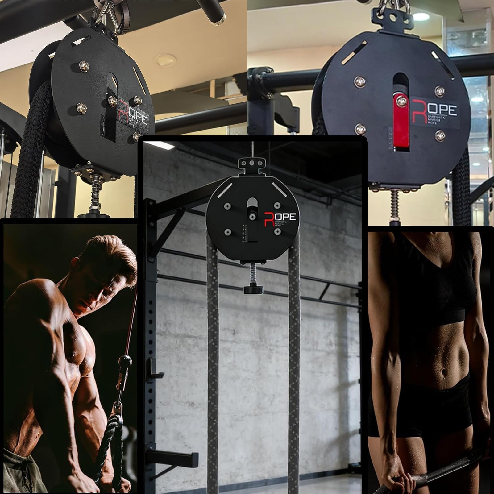 Endless Rope trener linowy, z regulowanym oporem, linka nylonowa klasy premium, 400 cm, do ćwiczeń chwytu, ramion, pleców i koordynacji