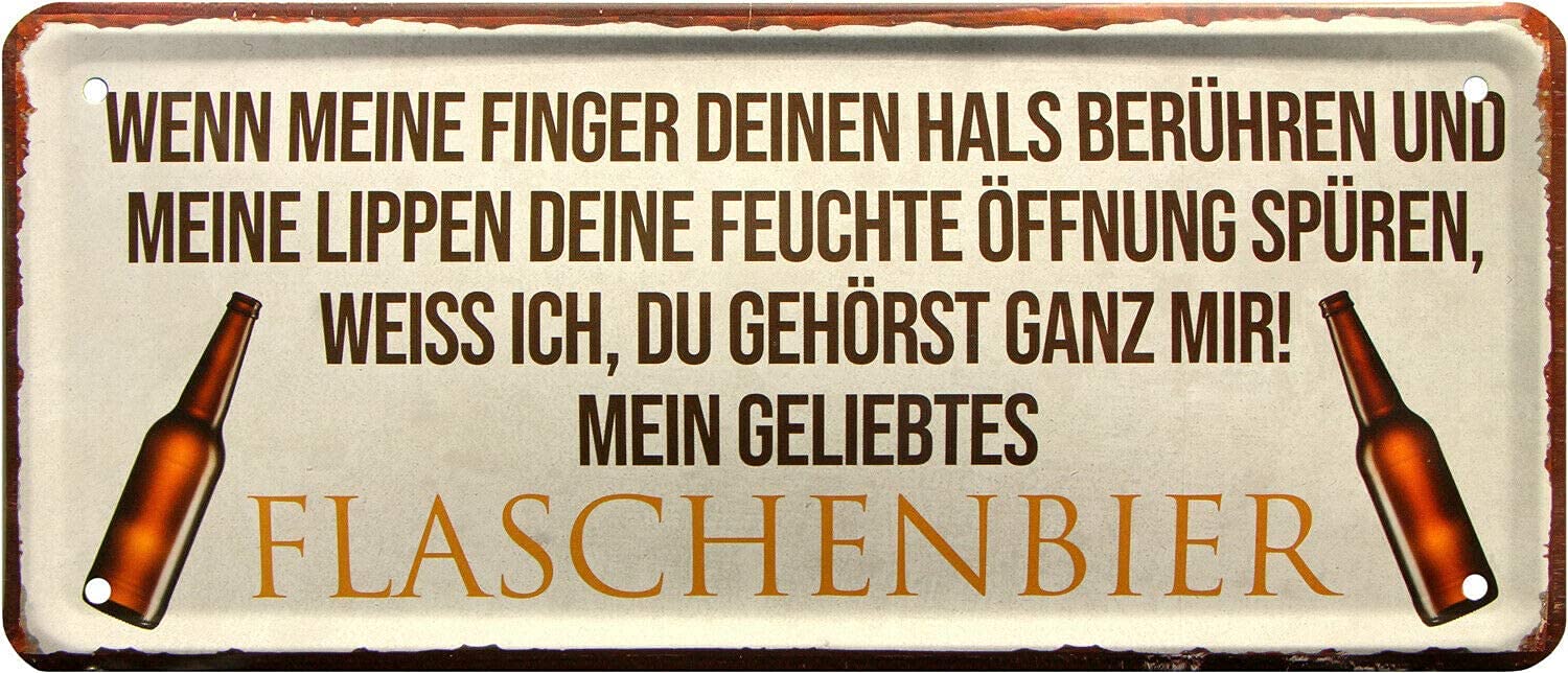 Retro Blechschild 'Der Gerste-Hilfe-Kasten Bier' - Witziger Dekoschild 28x12 Cm Aus Metall | Geschenk Für Bierliebhaber