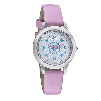 Sonata Floral Folk Art Analog White Dial Womens Watch NM87019SL10W/NN87019SL10W