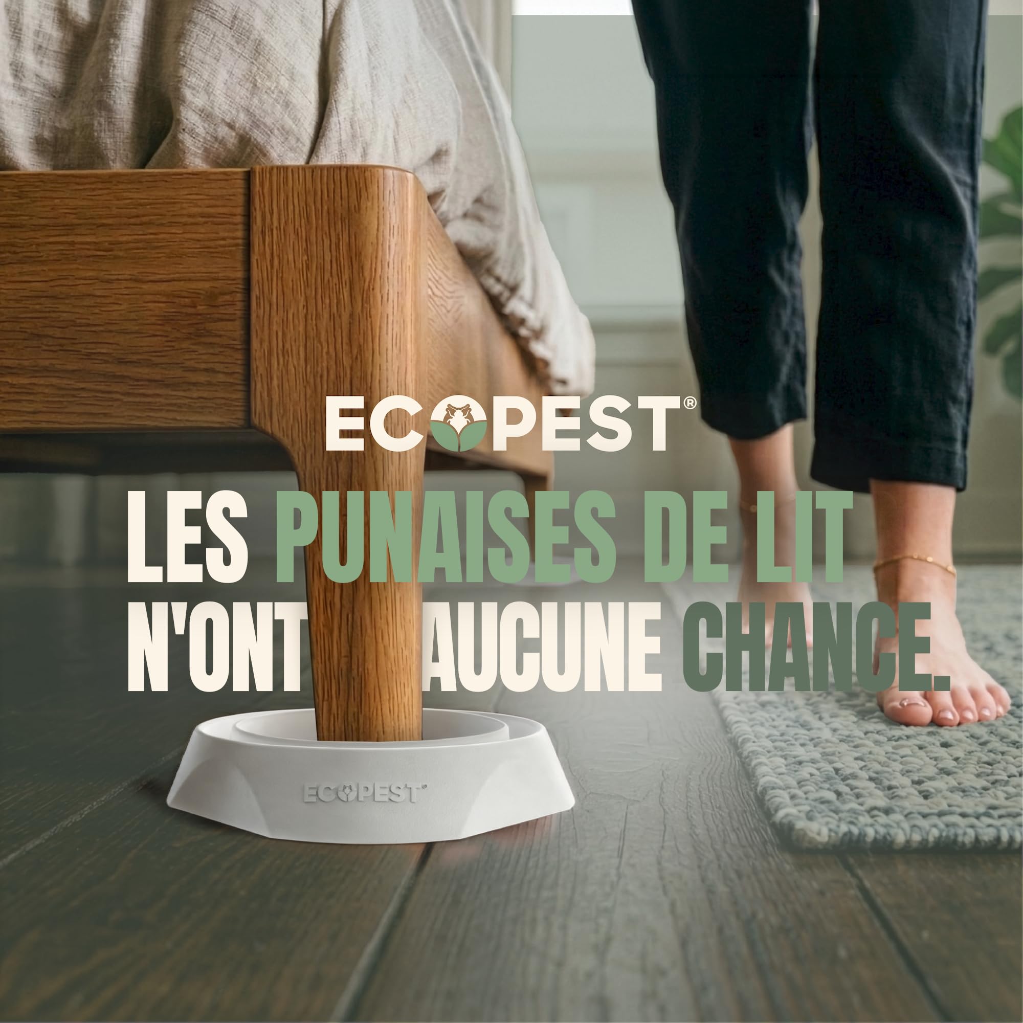 Intercepteurs de Punaises de Lit – Lot de 8 | Bed Bug Blocker (Pro) Pièges Intercepteurs (Blancs) | Piège à Insectes, Dispositif de Contrôle, et Détecteur pour Pieds de Lit