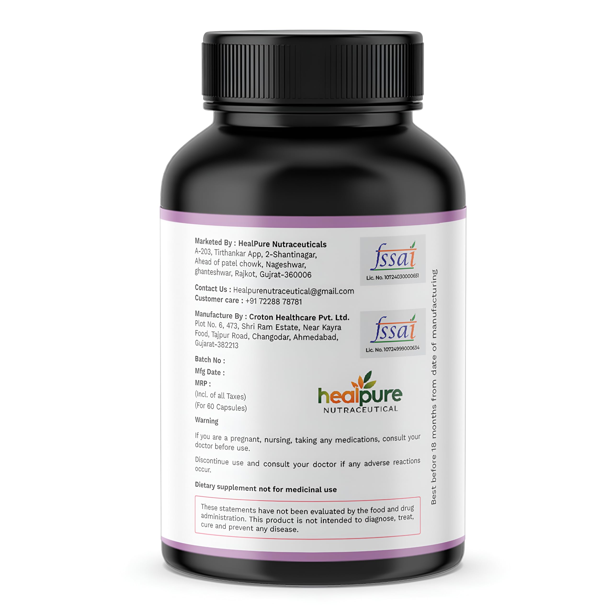 HEALPURE NUTRACEUTICAL Colon cleanser Using Senna, Triphala, Aloevera and Licorice - 60 Capsules 1