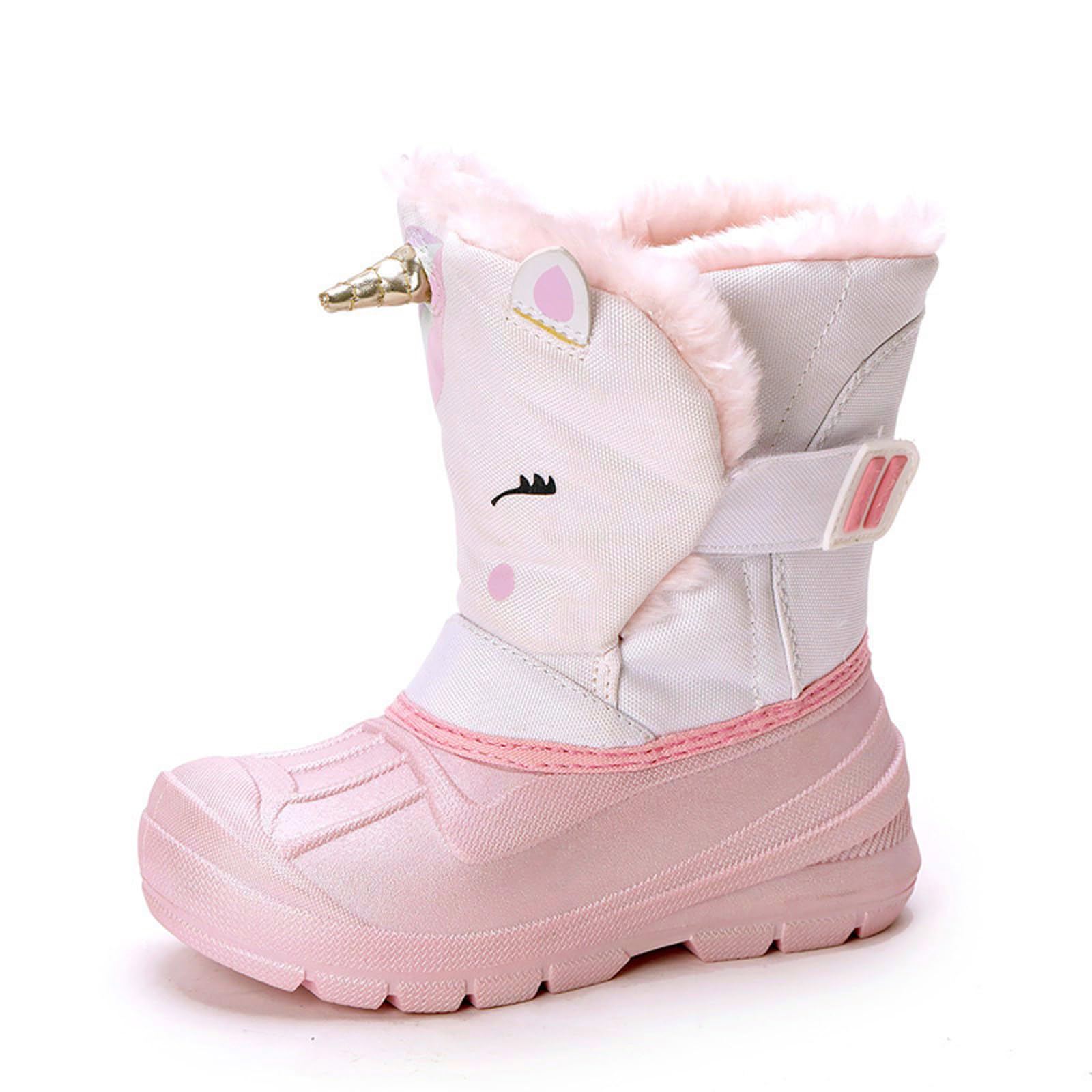 Kids Snow Boots Duck Boots Insulated Faux Fur for Boys Girls Toddler Winter Boots Waterproof Slip Resistant Outdoor Hiking Boots-Toddler Little Kid