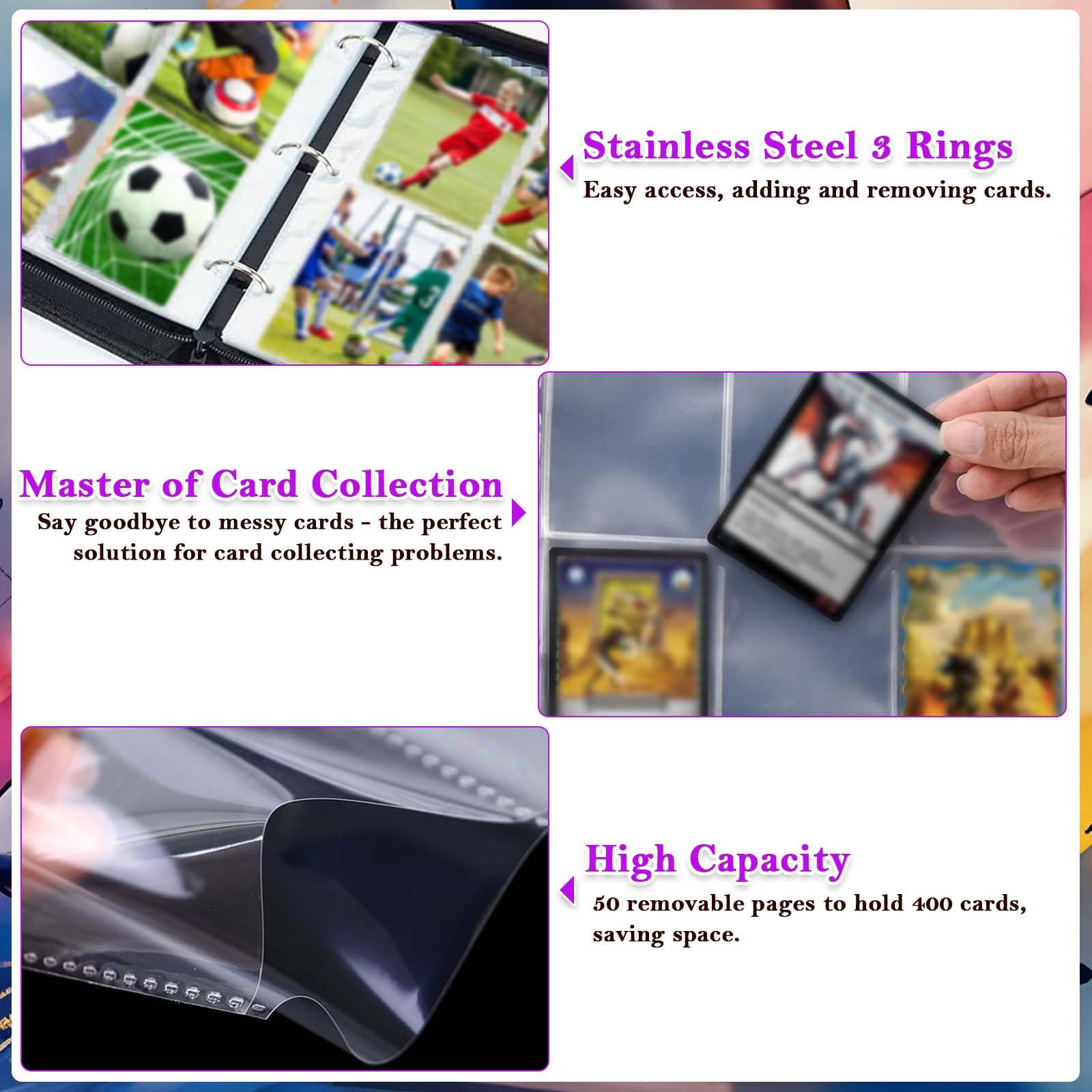 Carpeta Para Tarjetas De Fútbol De 900 Bolsillos Tarjetero Para Coleccionistas álbum De Tarjetas Coleccionables De 9 Bolsillos Con 50 Fundas Carpeta Para Tarjetas De Fútbol De 900 Bolsillos Tarjetero Para Coleccionistas álbum De Tarjetas Coleccionables De 9 Bolsillos Con 50 Fundas