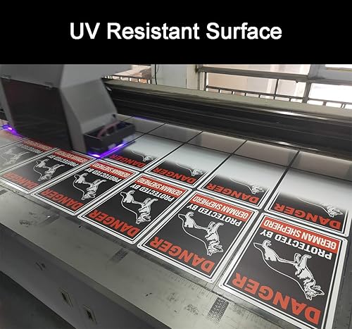 Miniatura 5 de Joffreg Cartel de pastor alemán, cuidado con el perro, 14 x 10 pulgadas, aluminio reflectante, paquete de 2