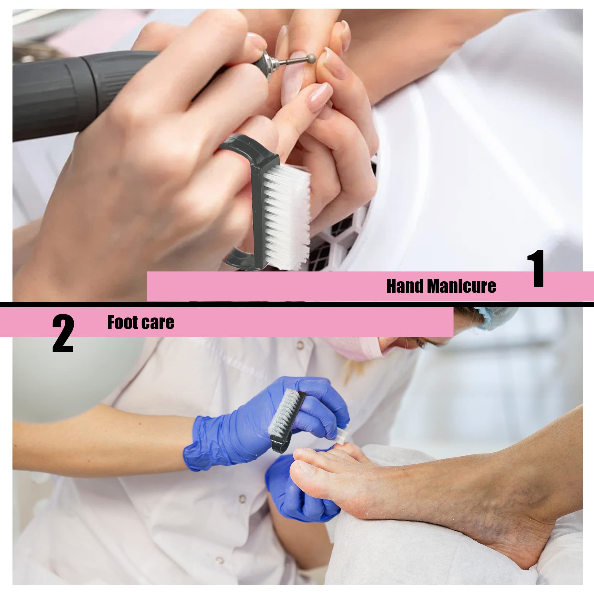 10 Piezas Cepillos de Uñas de Plástico Nail Art Dust Removedor Nail Brush Cepillo de Plástico con Mango Herramientas de Manicura Cepillo de Limpieza para Uñas Manos Pies Manualidades y Grietas