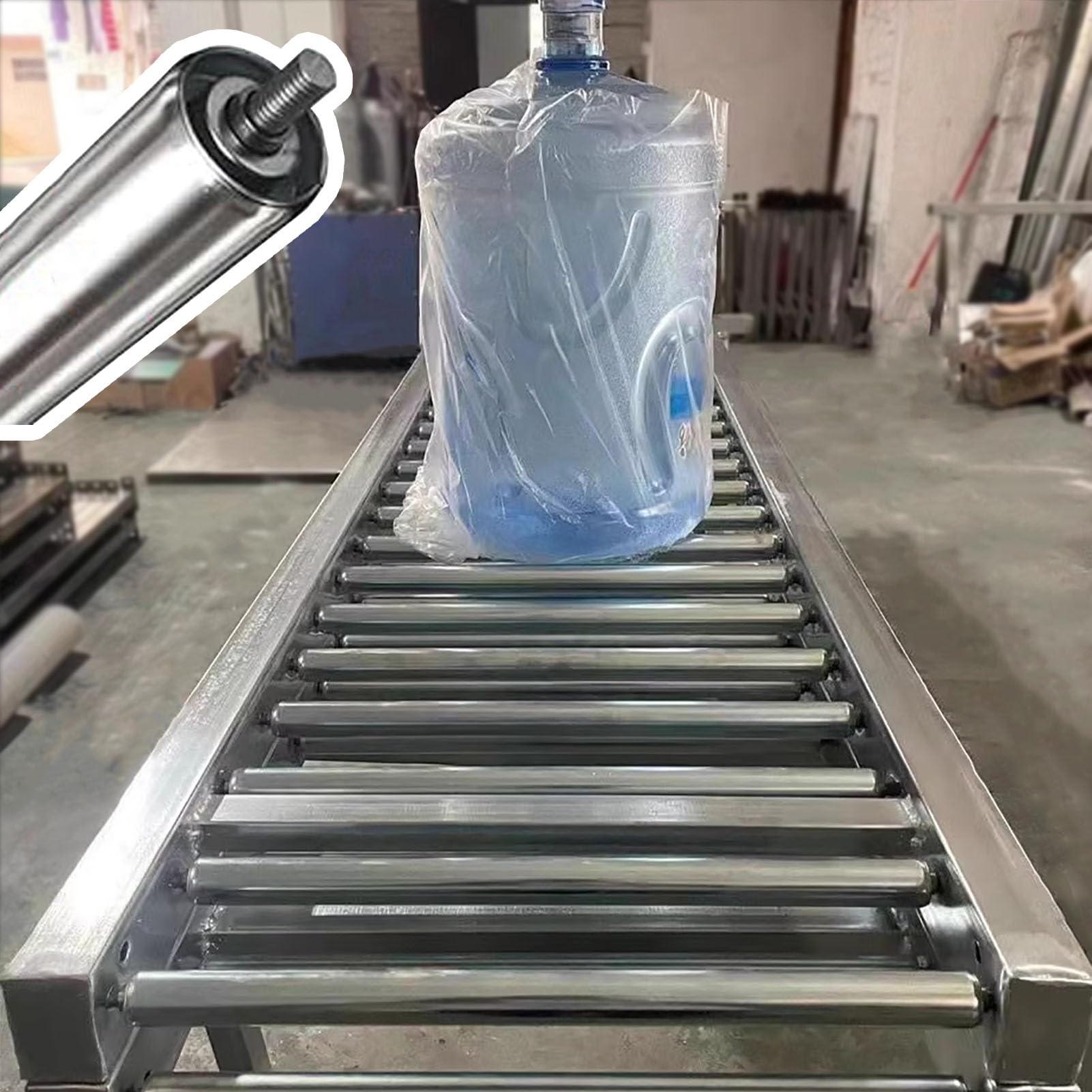 Oracra Conveyor Rollers Heavy Duty Belt Conveyor with 1in Roller, Light-Duty Unpowered Rollers Table for Industrial, Metal Flow Chute Stand for Transport, Load 300lbs(Wide - 30cm(11 3/4 in))