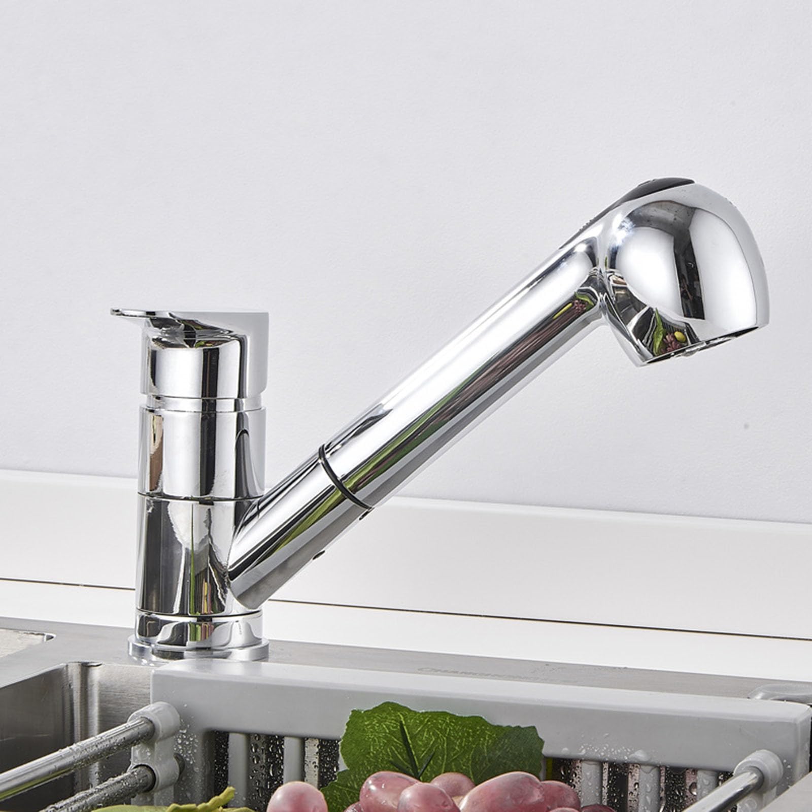 ZYCHSJXA Kitchen Bath Taps Sink Mixer Tap Pull Out Swivel Faucet 2 Mode Brass-Chrome Plated