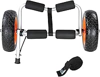 Vista 9 de VEVOR Carrito para Kayak, Capacidad de Carga de 250 libras, Carretilla Plegable para Kayak de Aluminio con Ruedas de Neumáticos Sólidos de 10