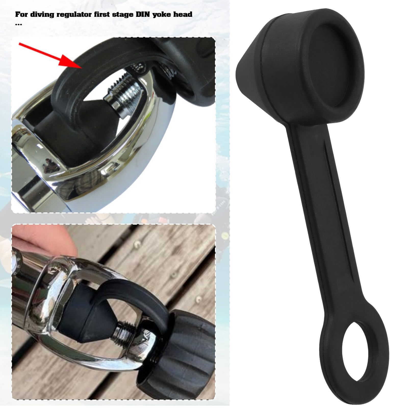 YINETTECH 2pcs Scuba Diving Regulator Dust Cap Replacement Part Rubber Dust Cap Cover Suitable for Diving Regulator First Stage Din to Yoke Adapter - Image 3