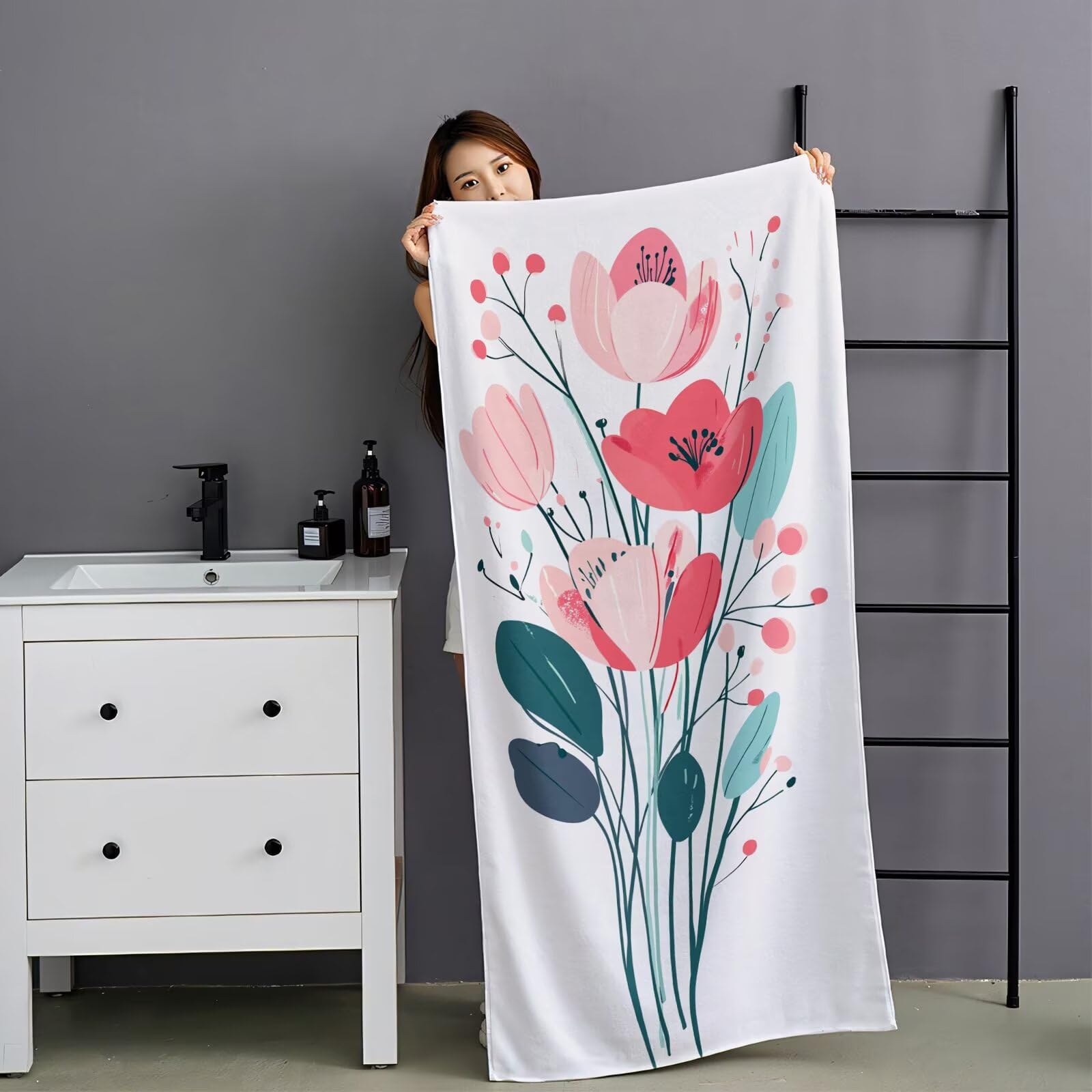 Ręcznik plażowy, beżowy, mikrofibra 100 x 220 cm, zestaw 2 szt., szybkoschnący, ultra cienki, lekki, kompaktowy, z torbą, dla kobiet i mężczyzn, na kemping, fitness, urlop YJ-929