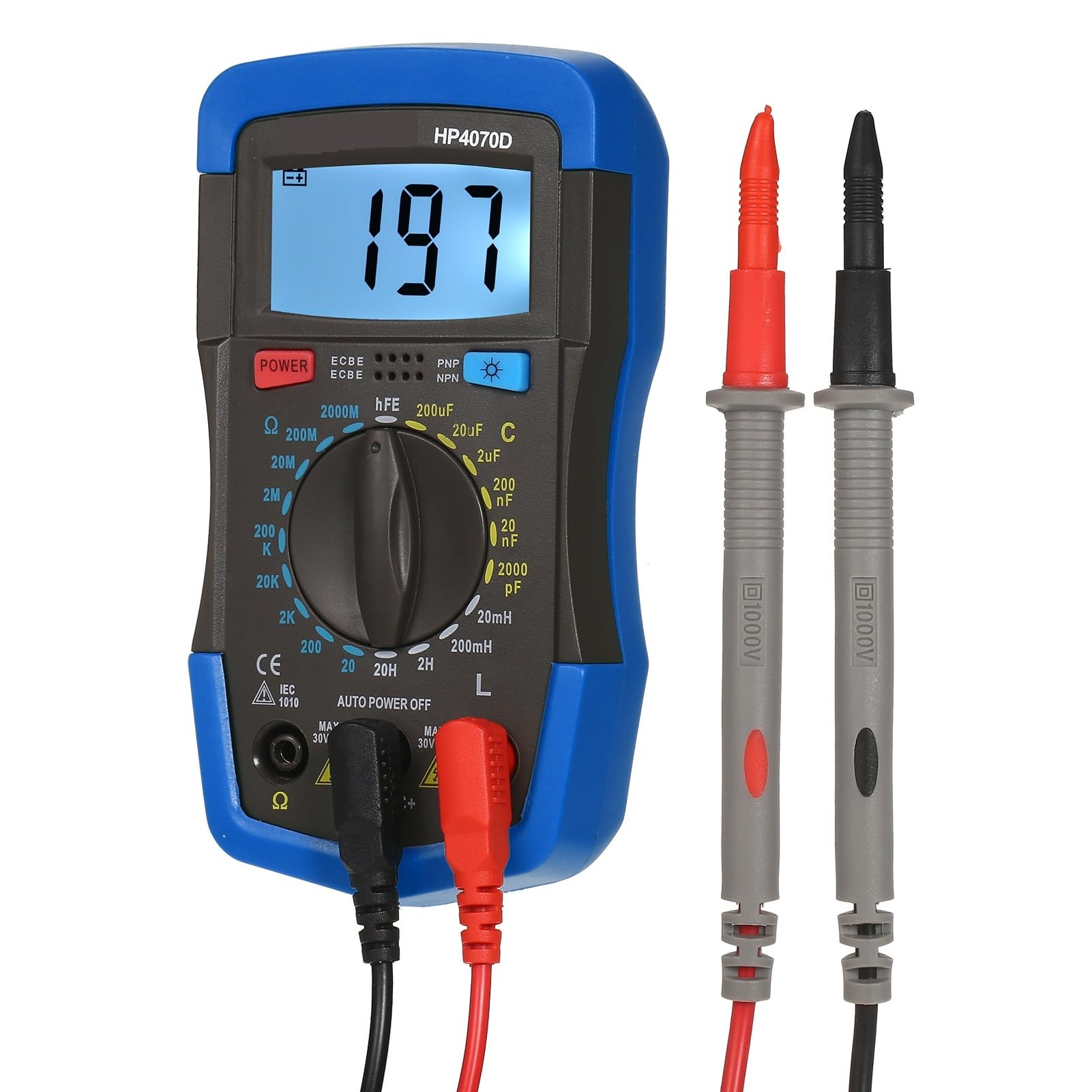 Multimetr cyfrowy, Cyfrowy multimetr HP4070D LCR Tester rezystancji pojemności indukcyjności tranzystorów Tester przenośny uniwersalny miernik Wszechstronne możliwości pomiarowe