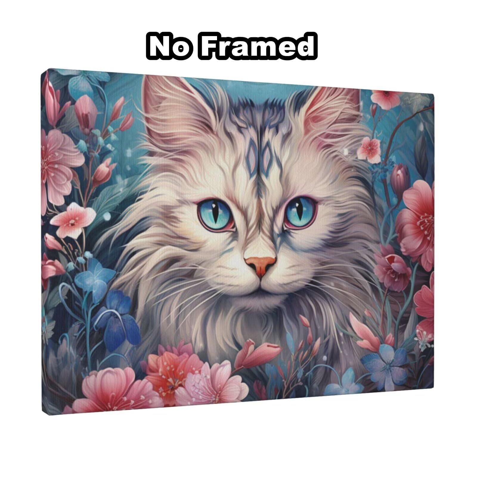 Malen nach Zahlen für Erwachsene, Motiv: Blume, Katze, Malen nach Zahlen für Anfänger, Acryl-Peinture a Numero mit 6 Pinseln, DIY-Ölgemälde, Kunst-Bastelsets für Wanddekoration - (90 x 60 cm