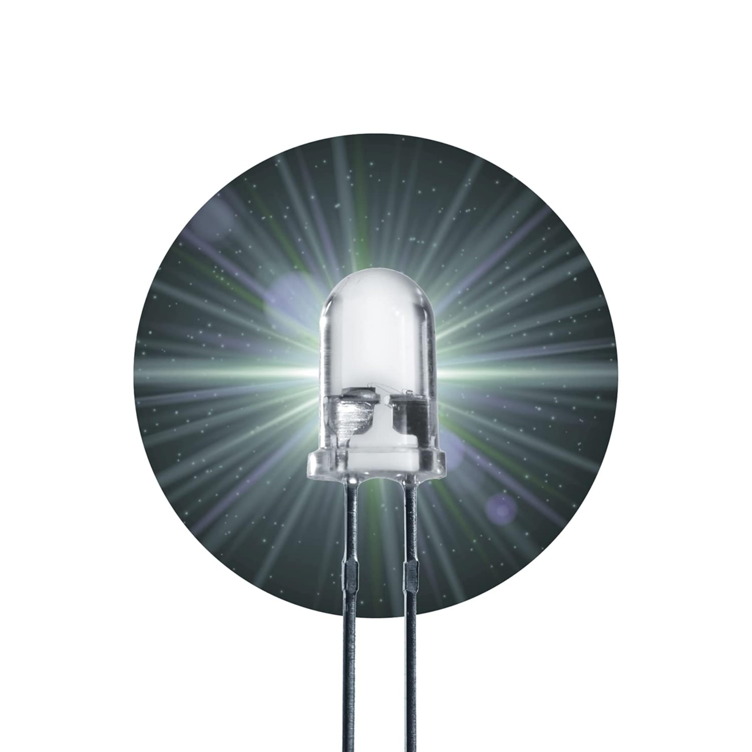 Diodi LED 5mm Bianco 25.000 mcd 50 sztuk 2-3 V 2 Pin
