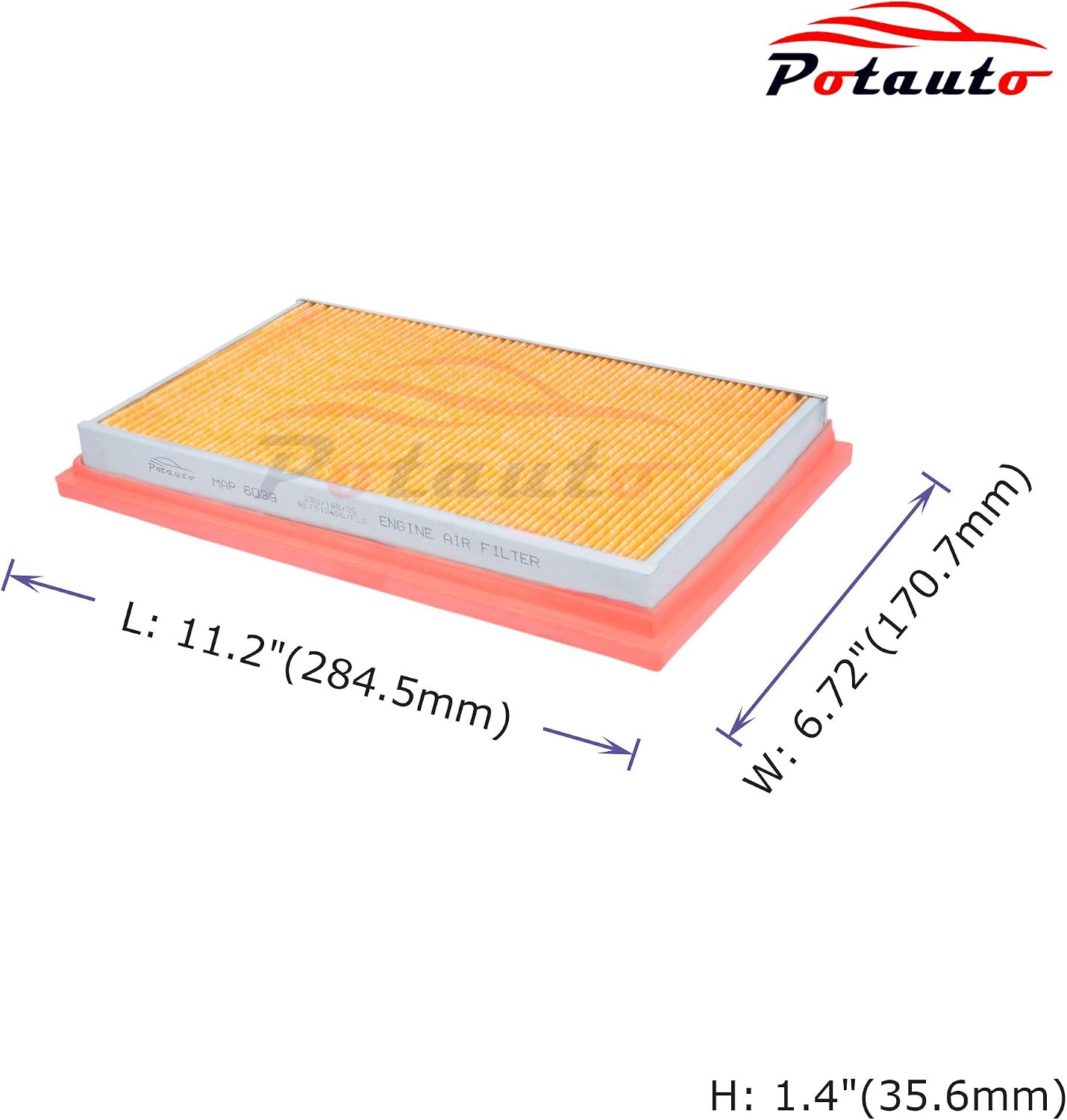 POTAUTO MAP 6039 (CA4309) Engine Air Filter Replacement for INFINITI FX35 G35 I35 JX35 QX4 QX60, NISSAN ALTIMA FRONTIER MAXIMA SENTRA XTERRA X-TRAIL, SAAB 9-2X, SUBARU FORESTER IMPREZA OUTBACK