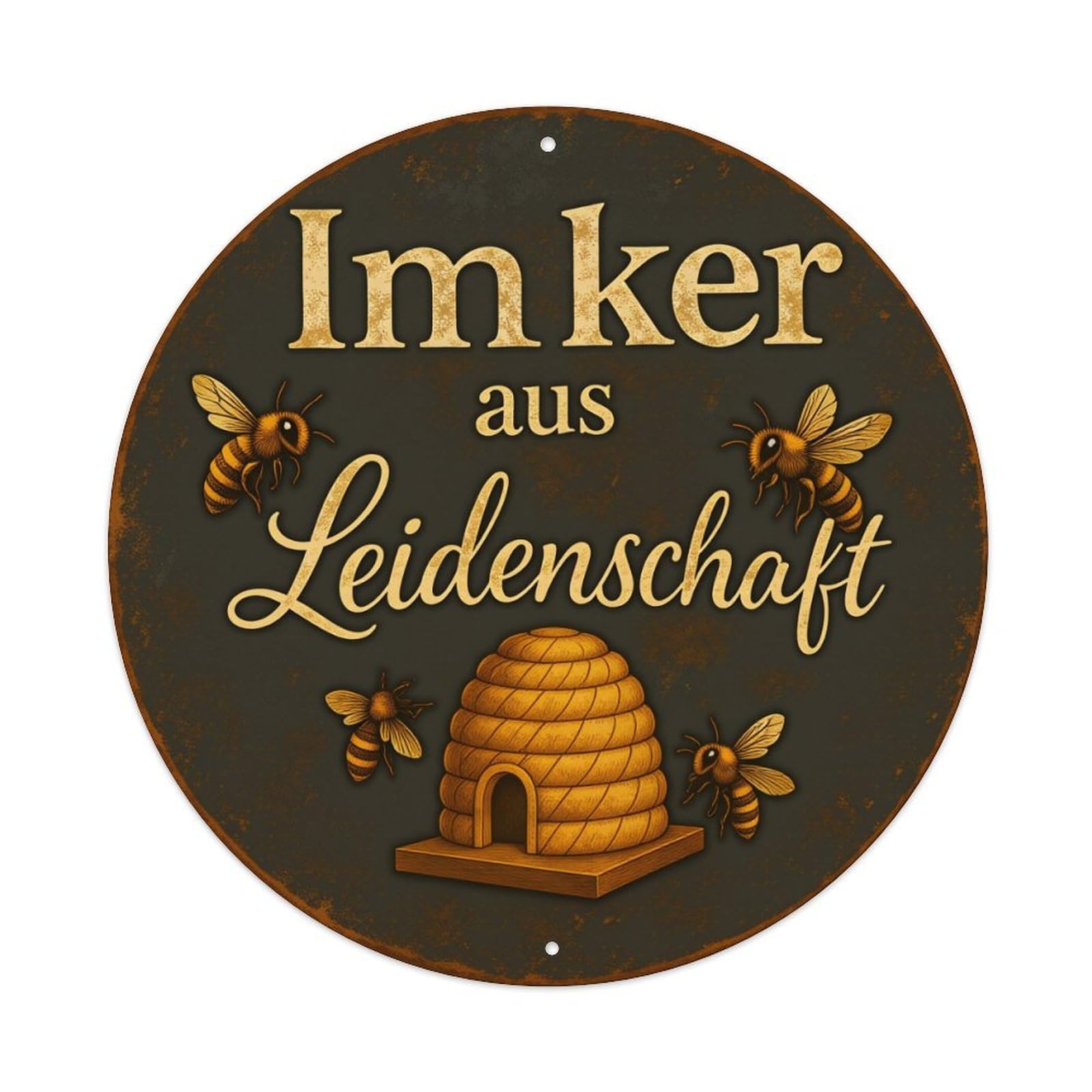 Bee Hive And Bees Pattern Metal Tin Sign Plaque