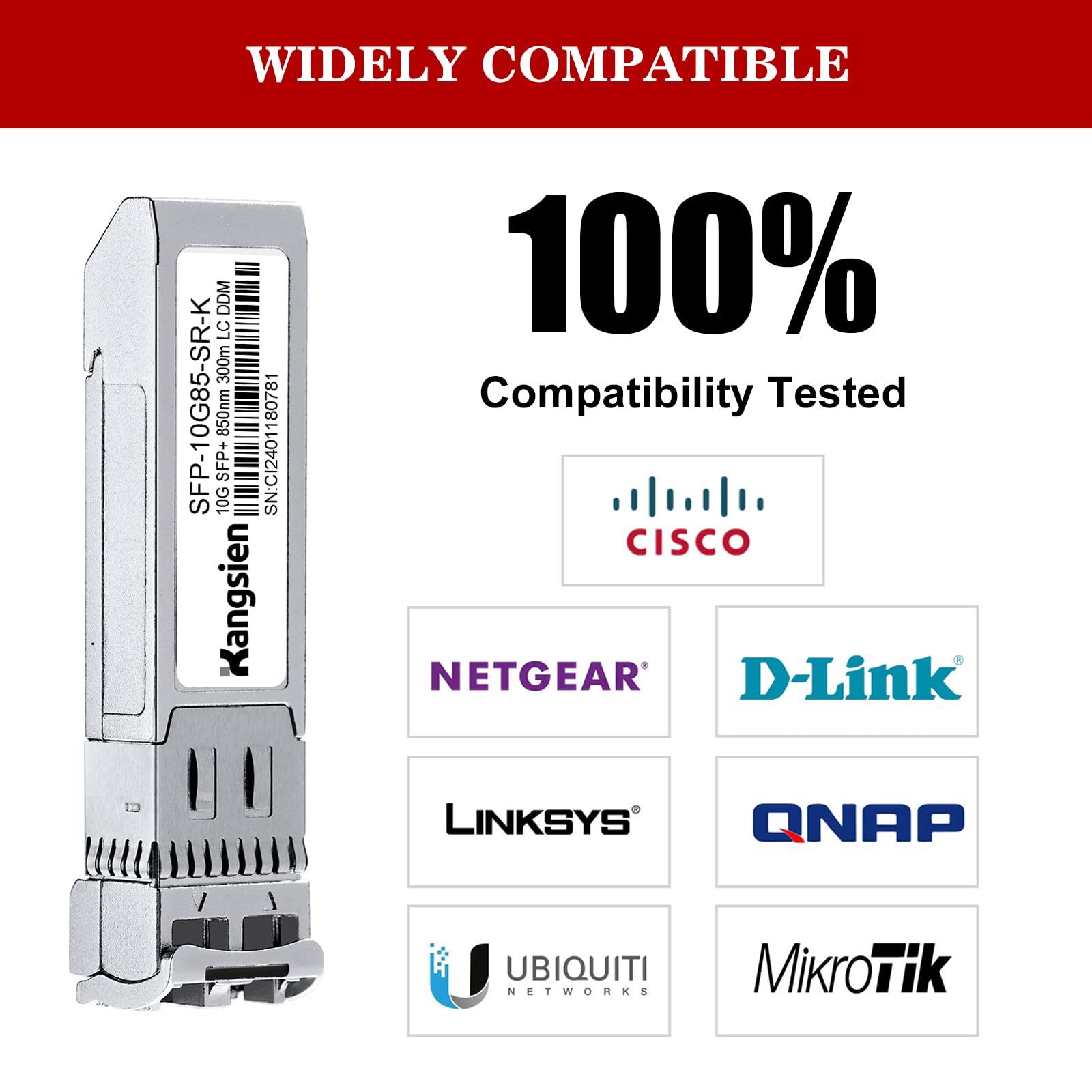 Lot de 4 émetteurs-récepteurs SFP+ 10GBase-SR 850 nm MMF