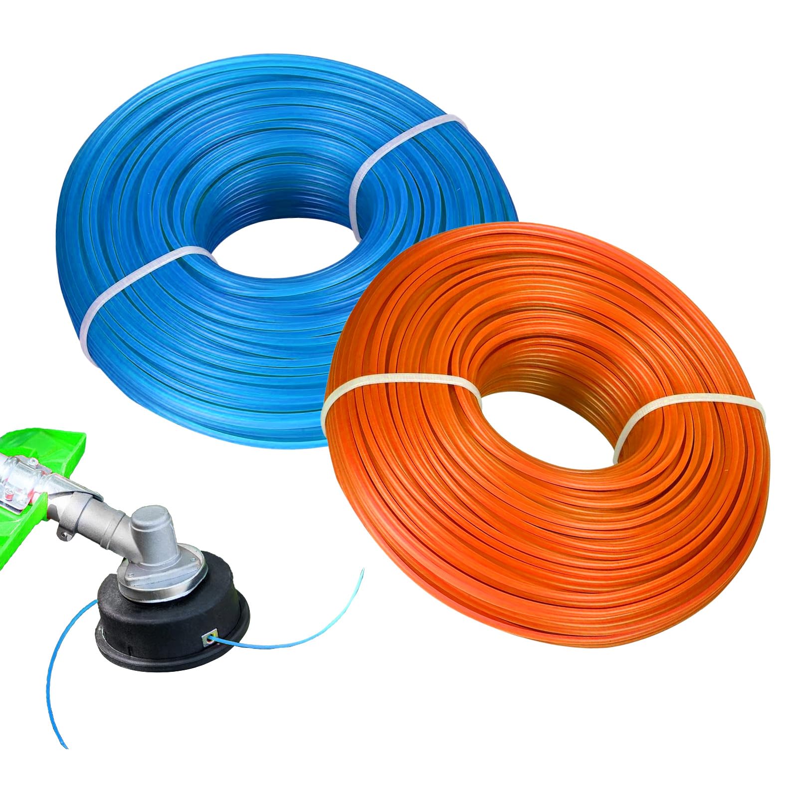 2 Piezas Hilo Desbrozadora, 60 m x 1,65 mm Hilo de Nailon para Desbrozadora, Hilo para Cortacésped y Desbrozadora, Hilo en Nylon para Desbrozadoras Eléctricas(60 m x 2 Piezas)