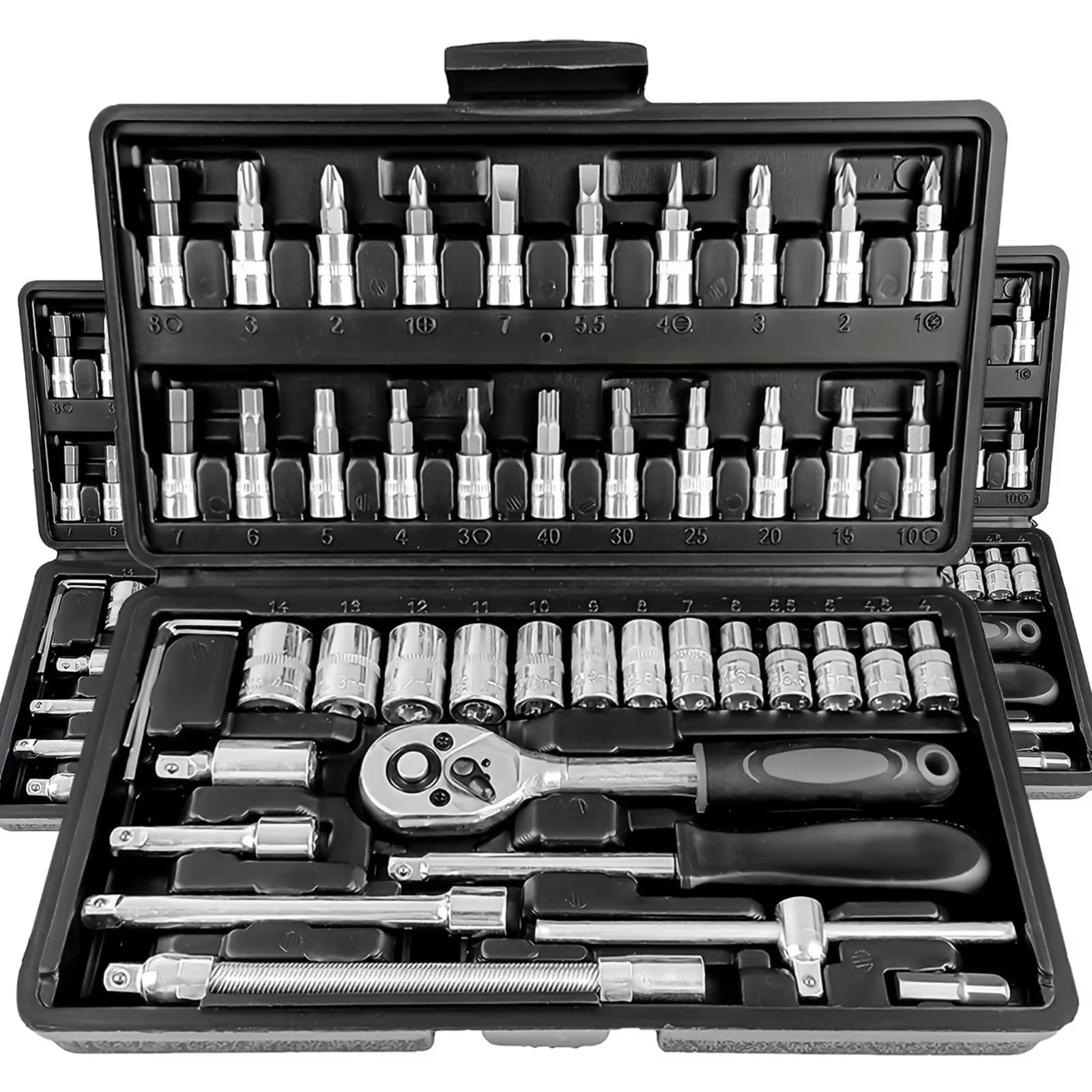Set attrezzi da officina 46pcs Kit Di Strumenti Di Riparazione Auto Chiave A Cricchetto Cassetta Degli Attrezzi Per Macchinisti E Appassionati Strumenti Di Riparazione Utensili Manuali