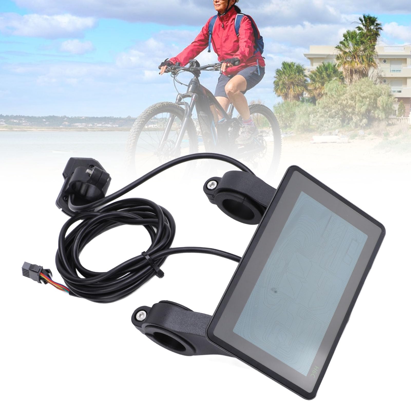 Wyświetlacz LCD do roweru elektrycznego 24 V, 36 V, 48 V, 60 V, lekki, wodoodporny uniwersalny panel LCD do kierownicy 22,2 mm